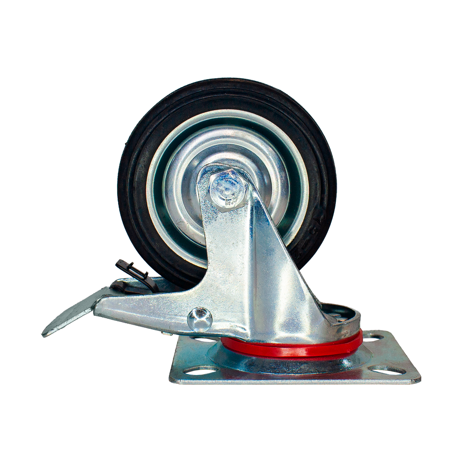 Rodachina 3" Caucho Rin Metal