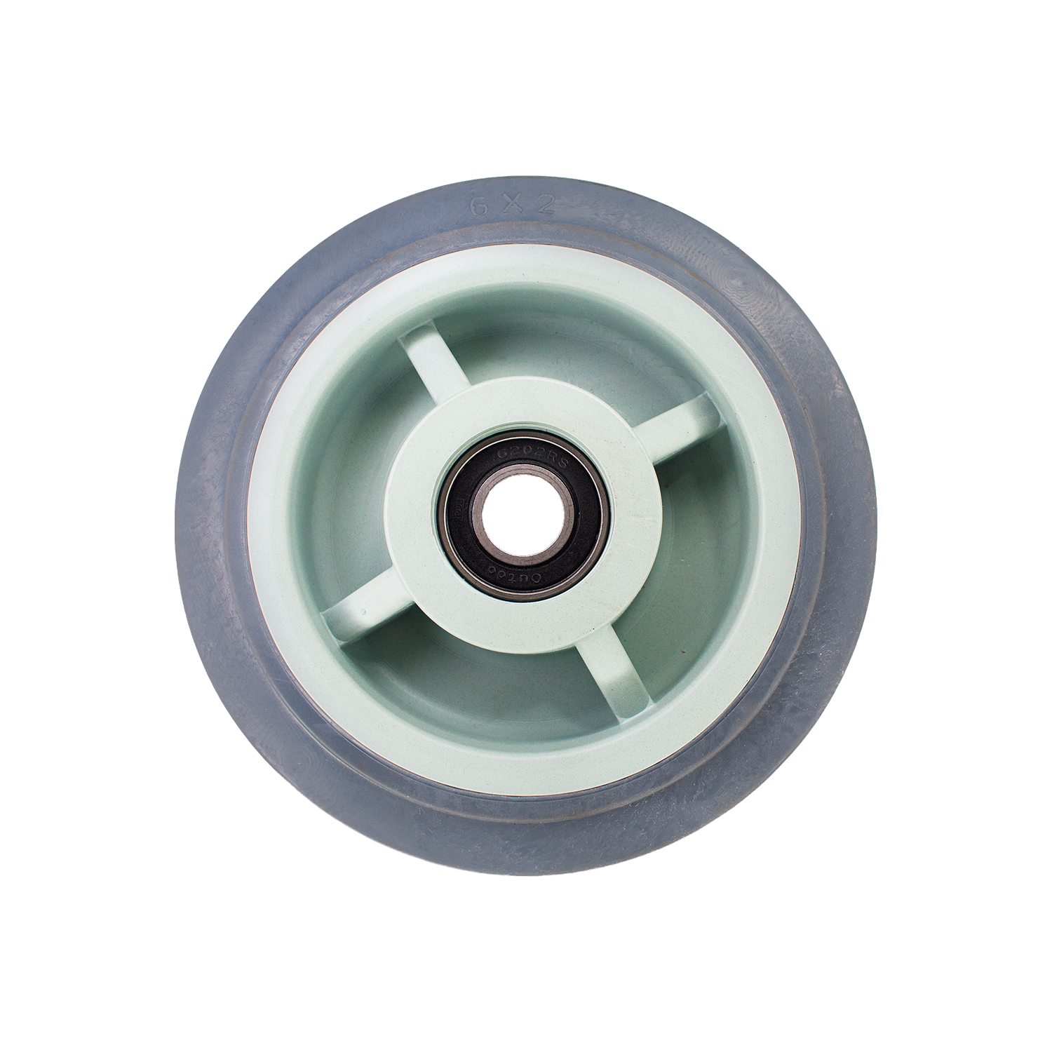 Rueda X2" Caucho TPR Gris