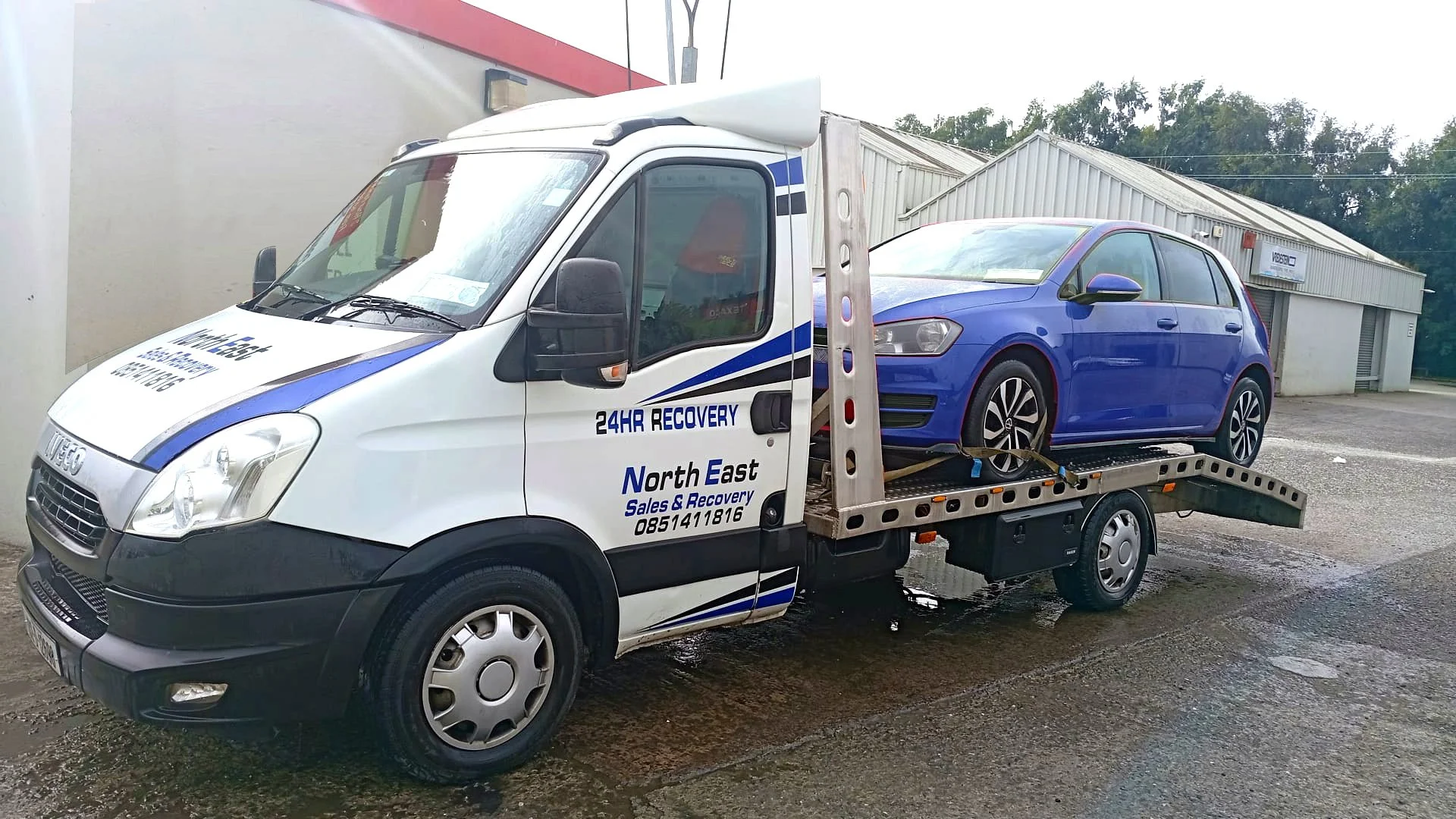 Volkswagen on recovery truck