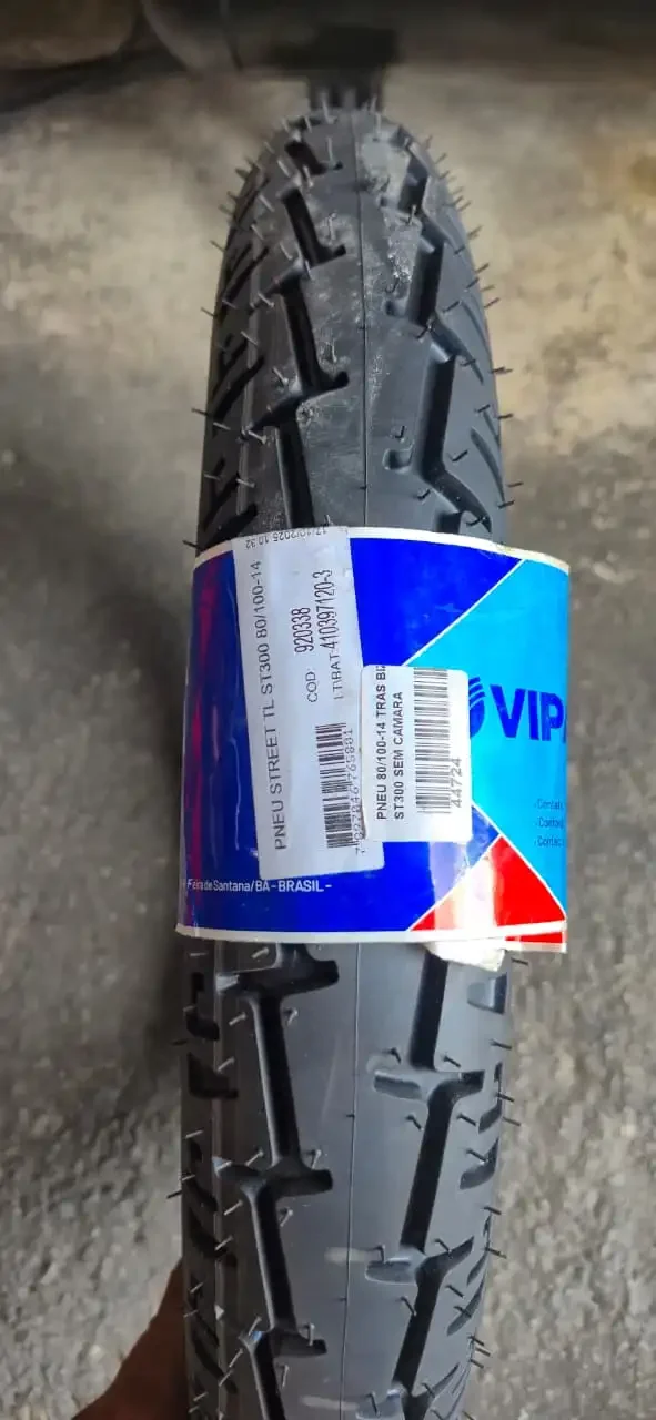 Pneu Vipal Street ST300 80/100-14 TL 49L Reforçado Traseiro – Biz / Pop / Fox