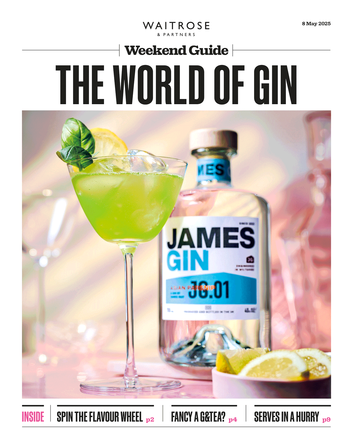 Design & art direction for Waitrose Weekend Specials. Weekend is a free weekly paper published by Waitrose & partners.  
Photography: Toby scott. Drinks Styling: Katherine Lunt