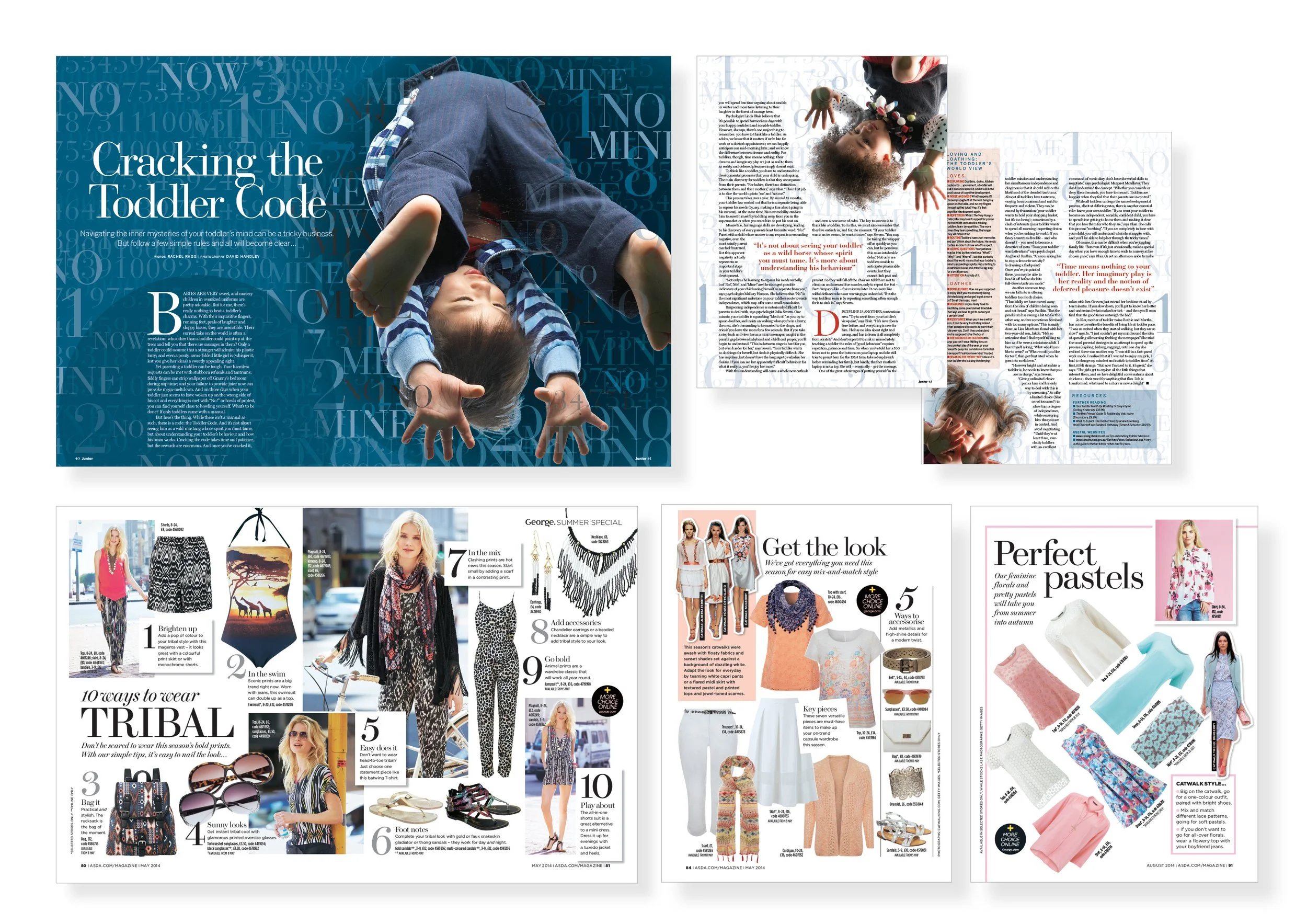 Layouts for Junior magazine & Asda magazine