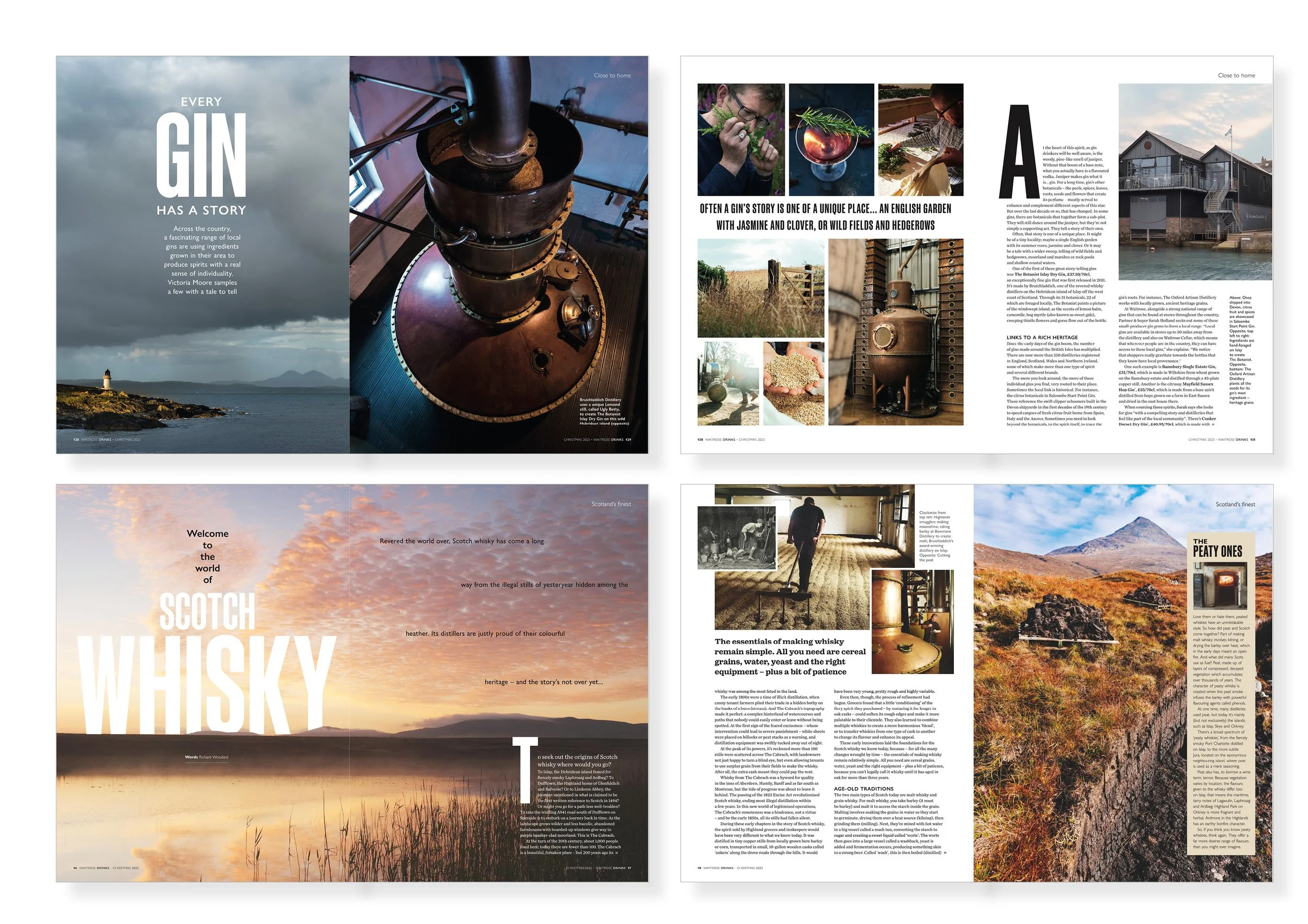 Layouts for Waitrose Drinks magazine