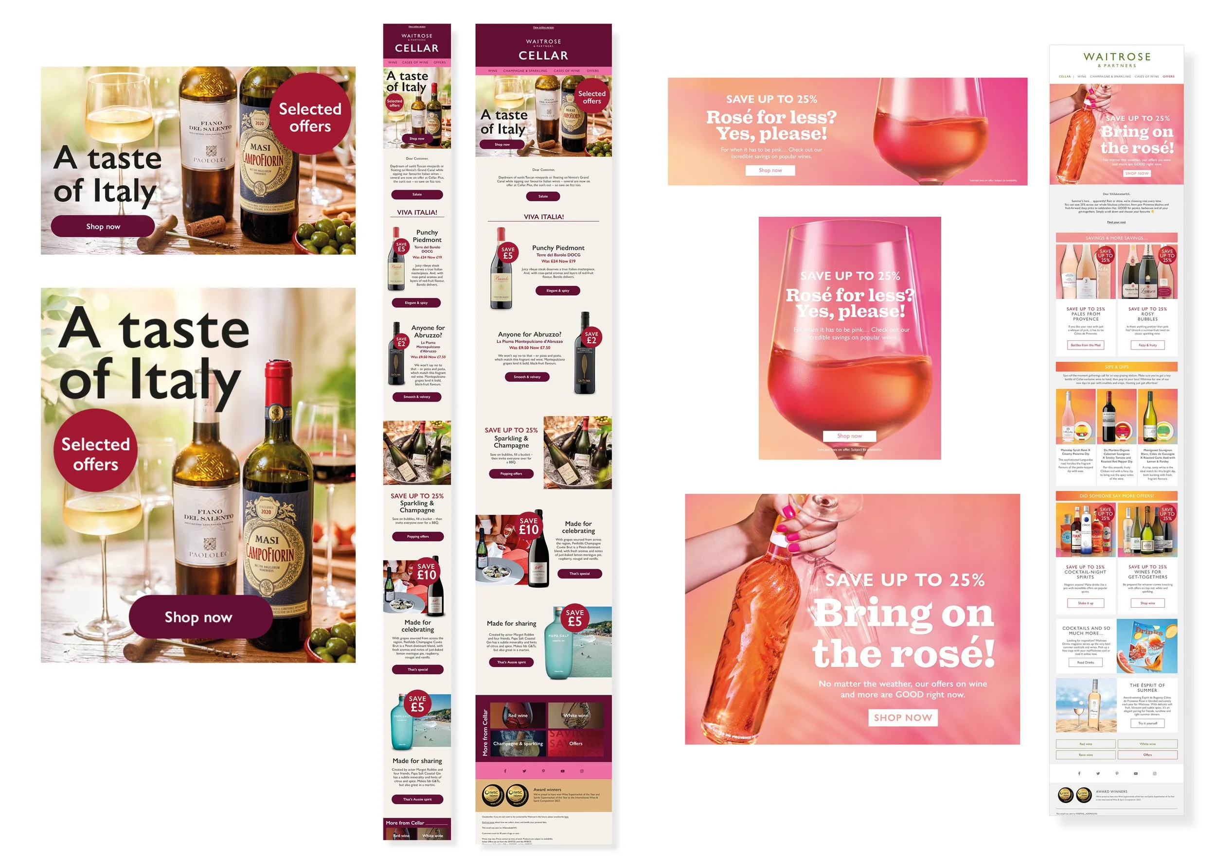 Email & asset design for Waitrose cellar