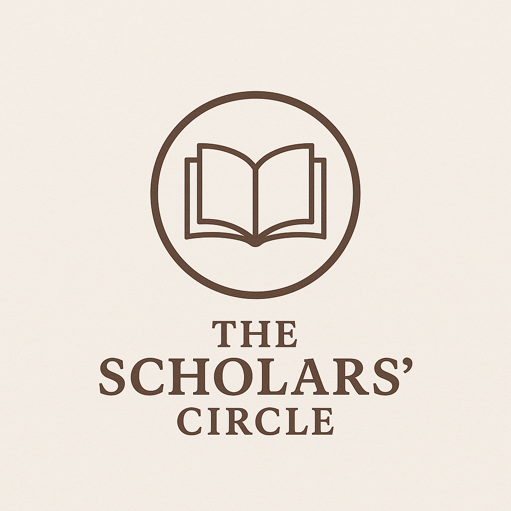 Logo for The Scholars' Circle featuring an open book icon.