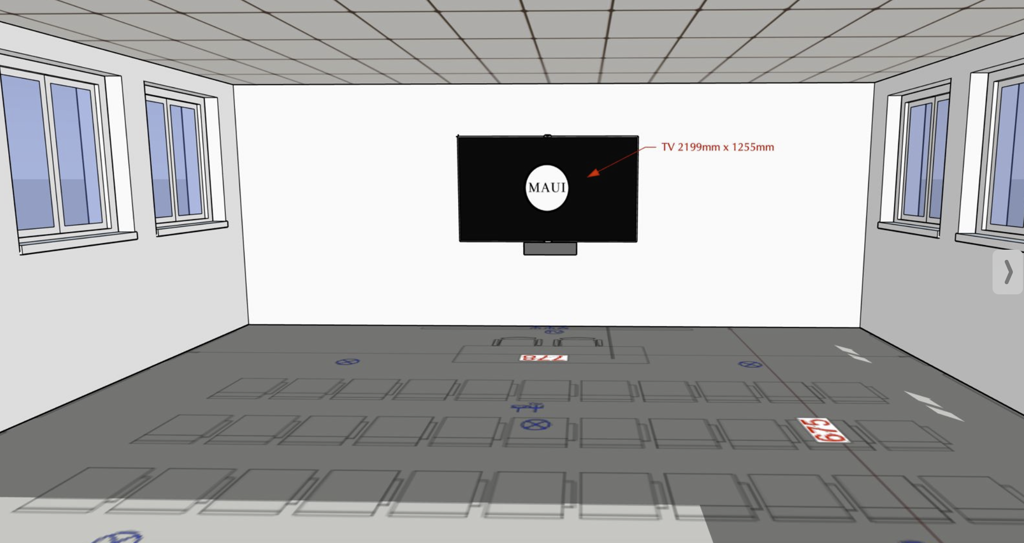 Render progetto Sala Conference
