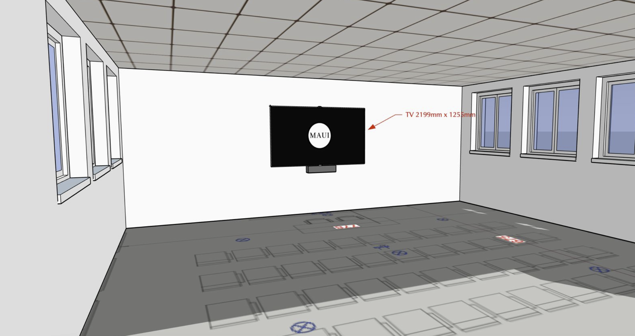 Render 2 progetto Sala Conference