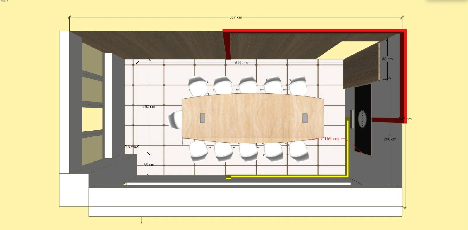 Render progetto Sala Conference 2