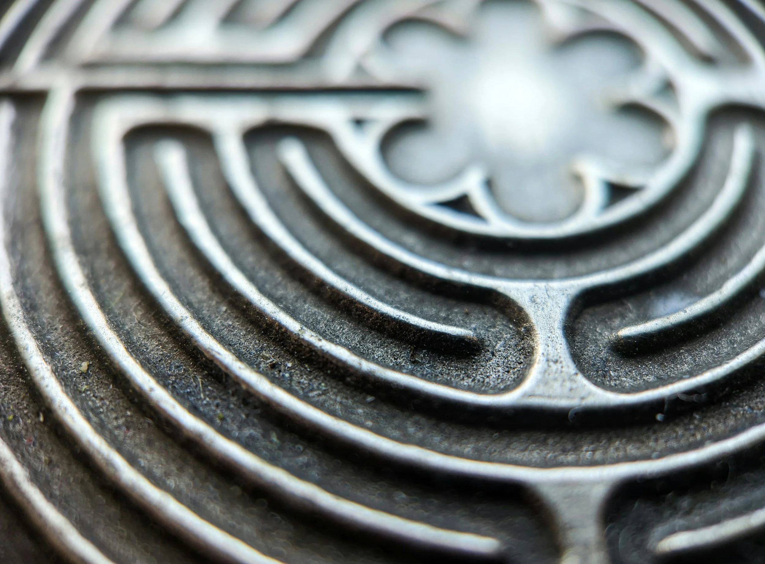 A close up shot of a finger labyrinth