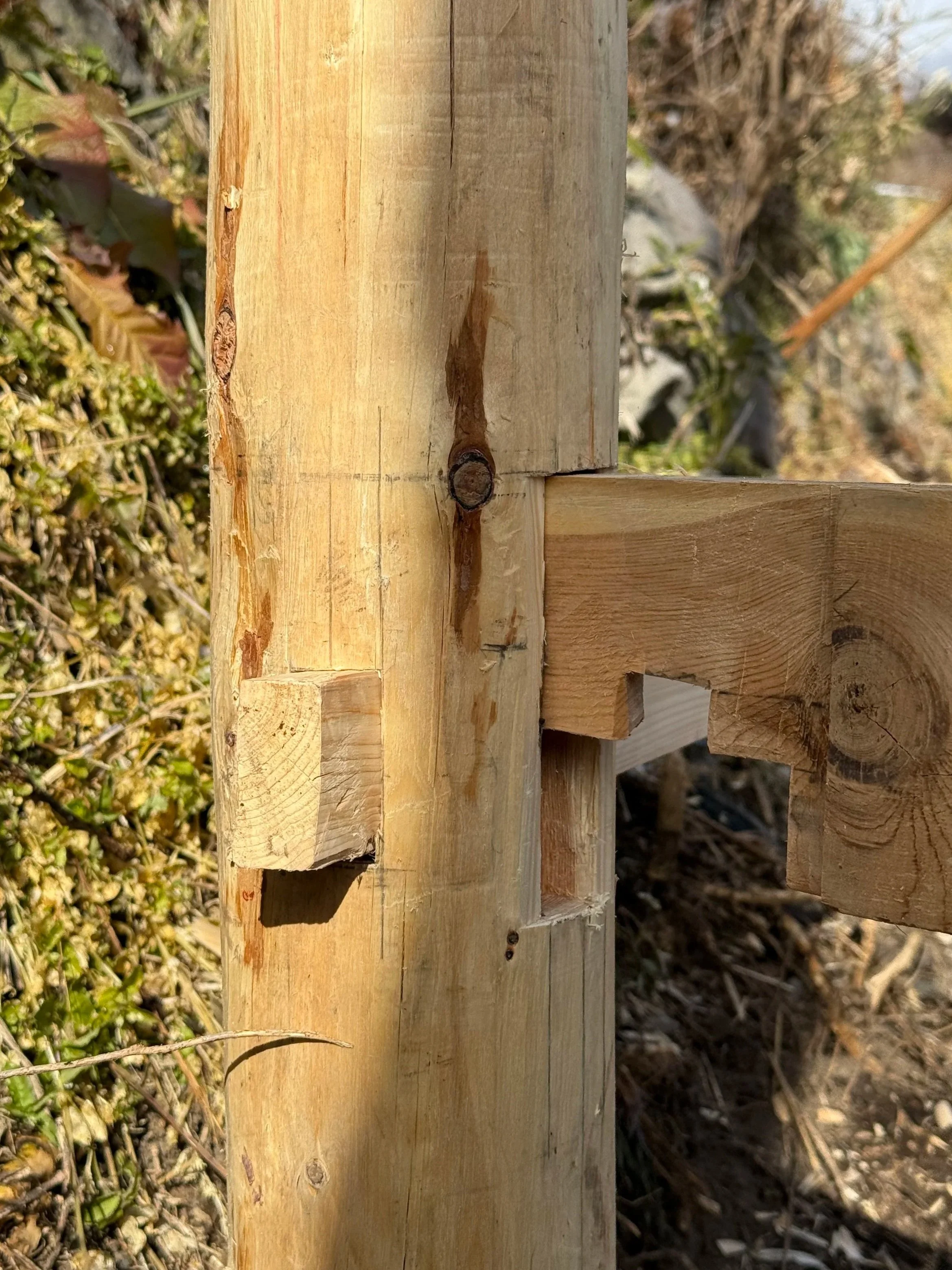 :Holzverbindung für ein Teehaus.