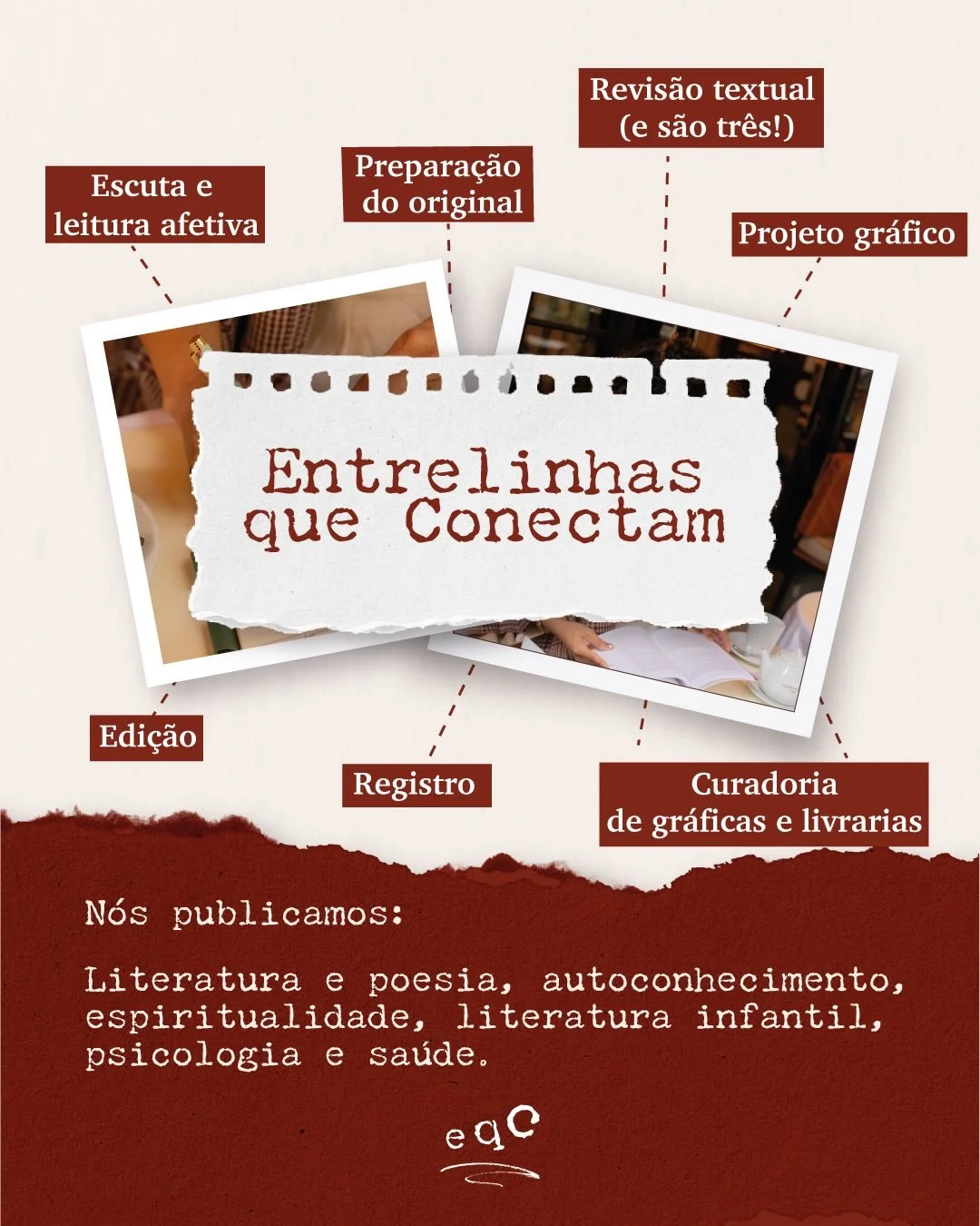 Entre livros, palavras e encontros, constru&iacute; este caminho com o cuidado de quem acredita que toda hist&oacute;ria merece ser ouvida.
A Editora Entrelinhas que Conectam nasceu da escuta com calma, da leitura afetiva e do desejo profundo de acom