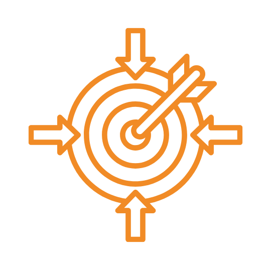 cut through icon in orange