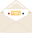 An envelope with a ballot inside