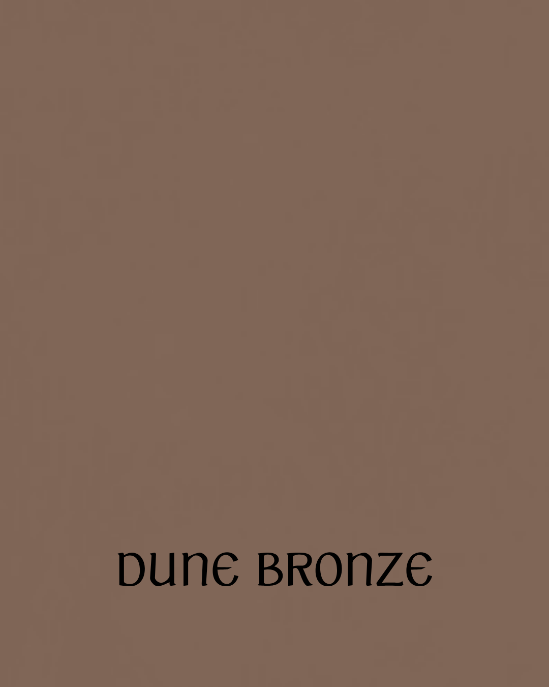 A solid brown color swatch labeled 'dune bronze' in black text at the bottom.