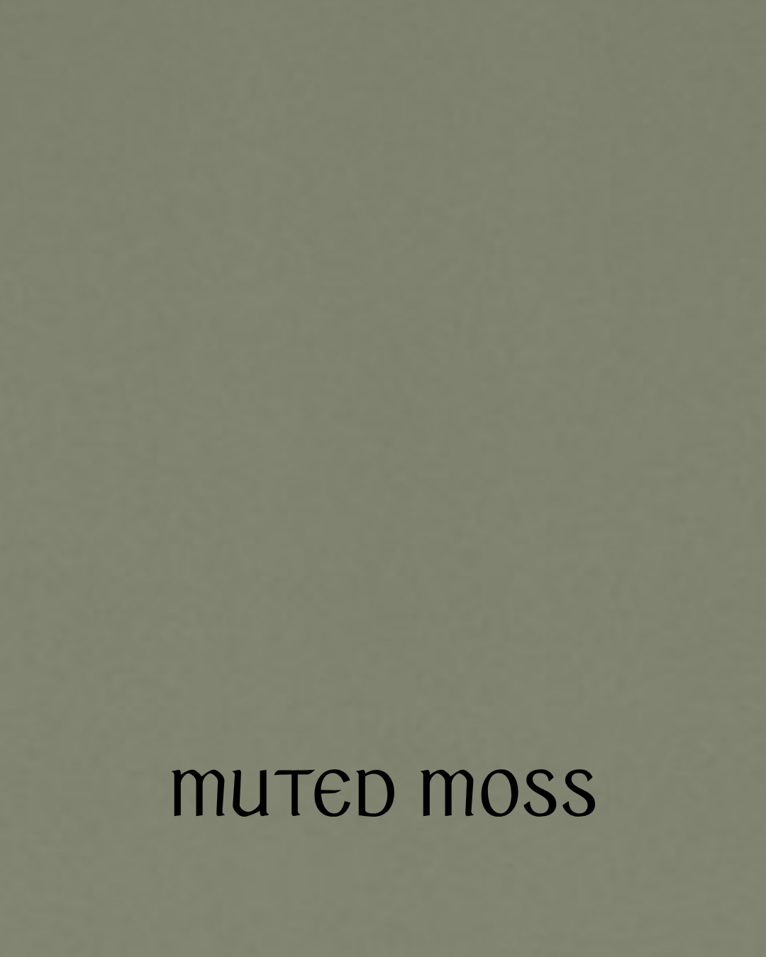 Cover of a book titled 'Muted Moss' with a plain, muted green background.