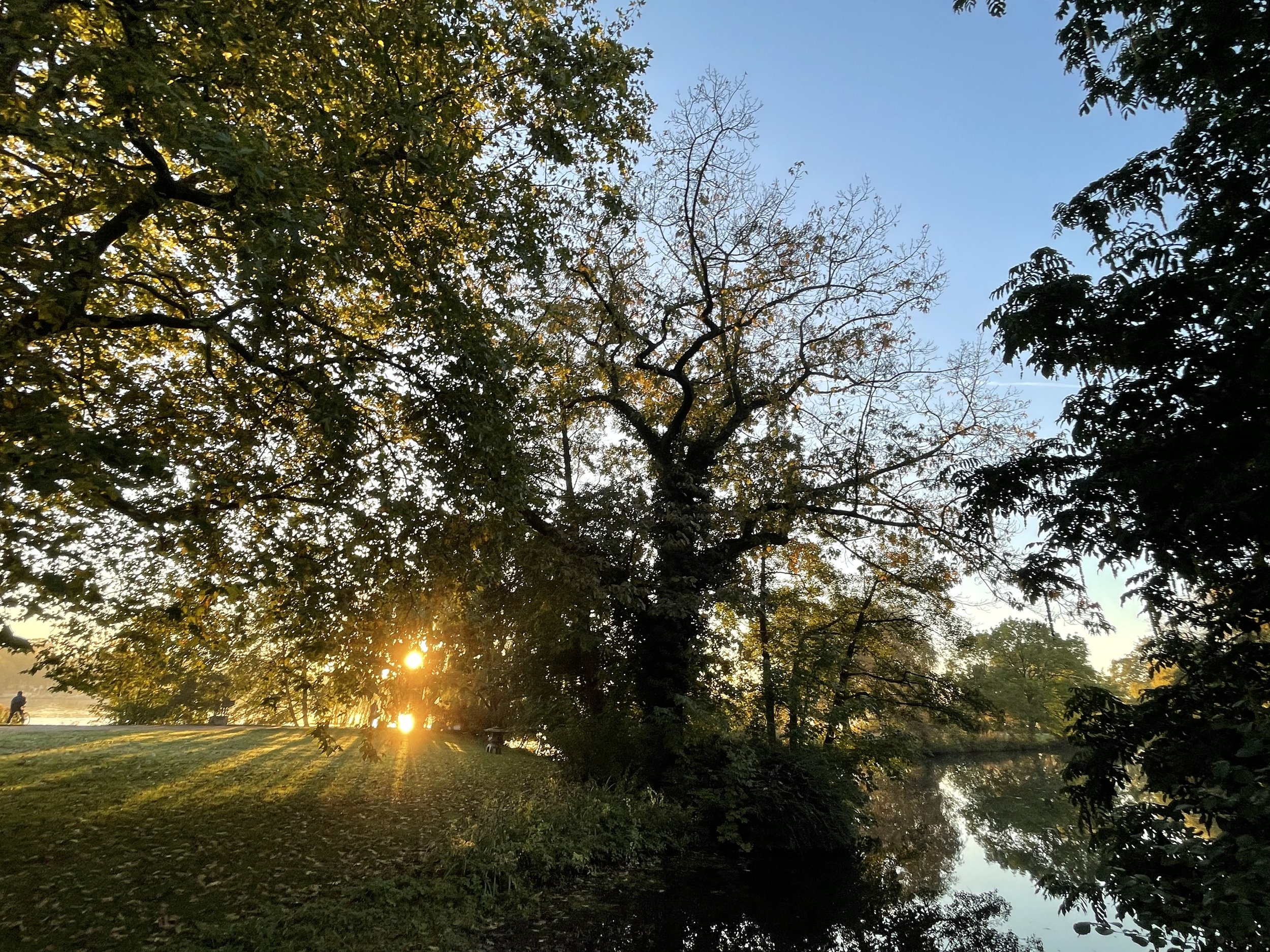 Ein warmer Sonnenaufgang spiegelt Ruhe und Entspannung