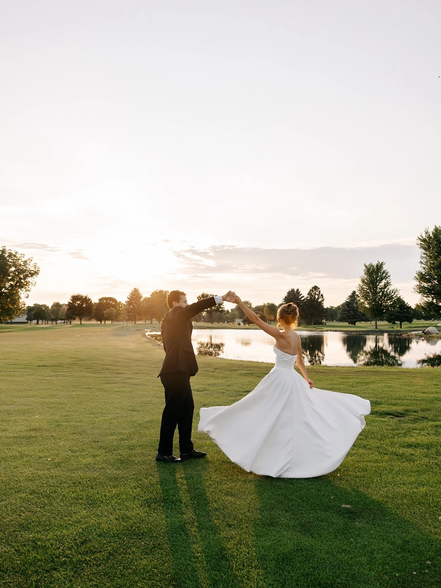 The sun sinks low, painting the world in quiet gold.
You stand beside me, and the light feels softer.
&bull;
&bull;
#sunsetwedding #minnesotaphotographer #minnesotaweddings #mnbride #minnesotaweddingphotographer