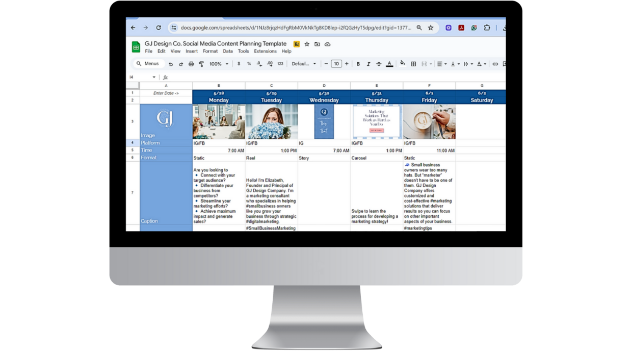 A Social Media Scheduling Tool on a desktop computer
