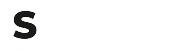 Logo featuring a large black letter 'S' inside a gray circle, with the text 'De Steenboer VASTGOED MET EMPATHIE' to the right on a black background.