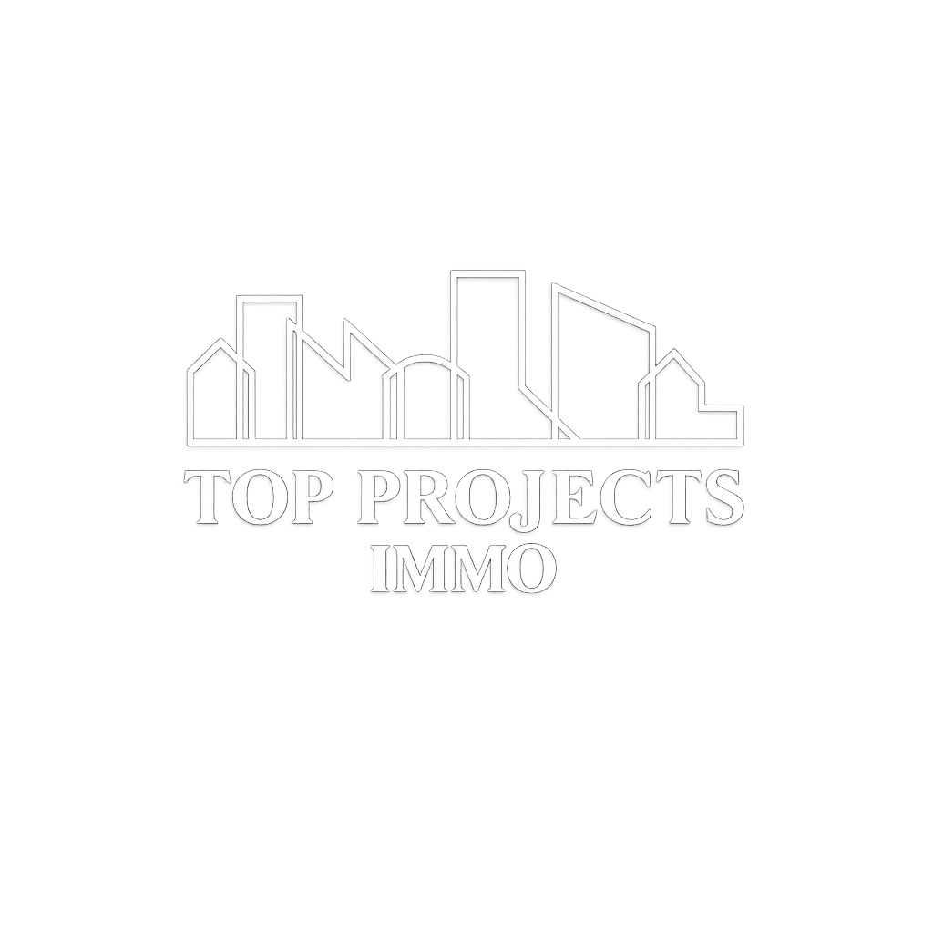 Logo for Top Projects IMMO featuring a stylized city skyline outline above the text.