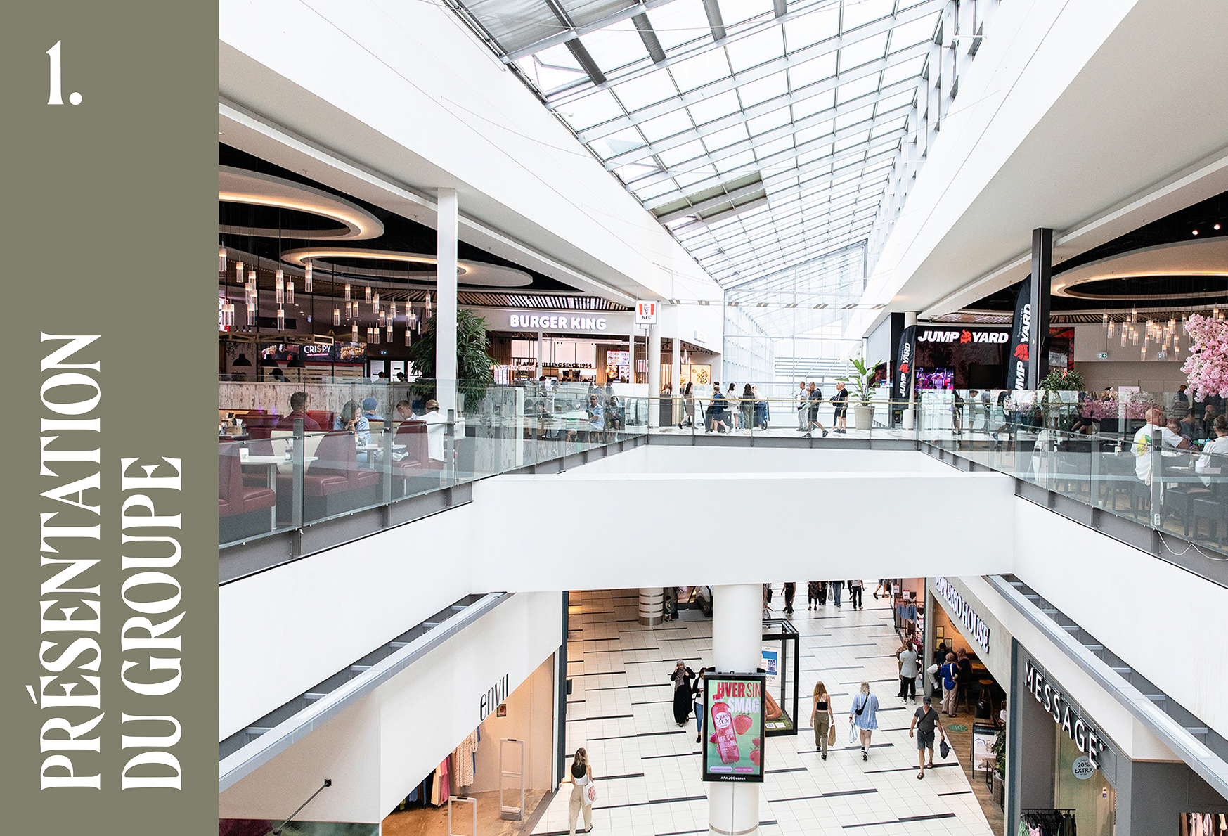 anne bassam - design graphique pages d'ouverture document pour klépierre