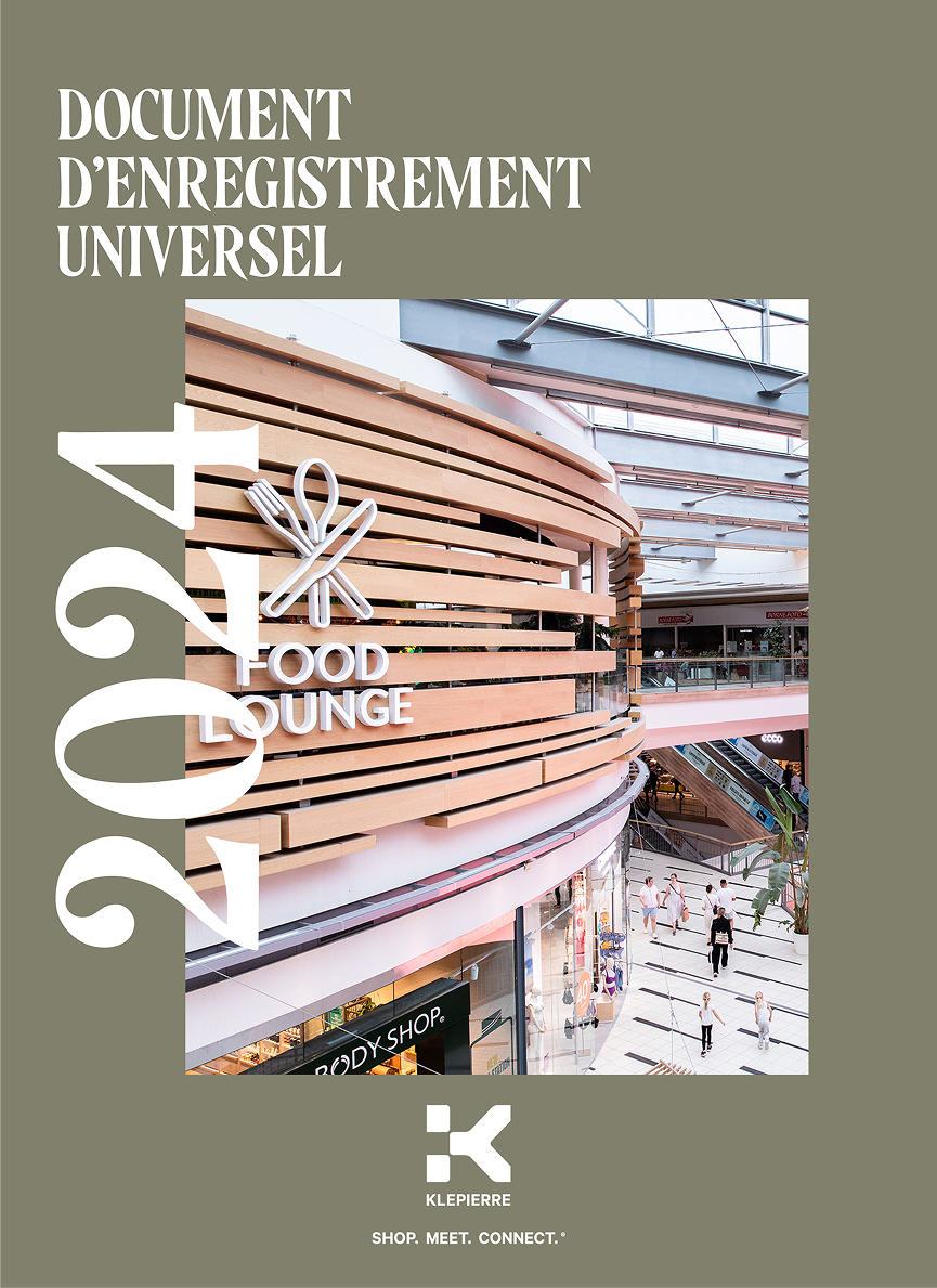 anne bassam - couverture design graphique document pour klépierre