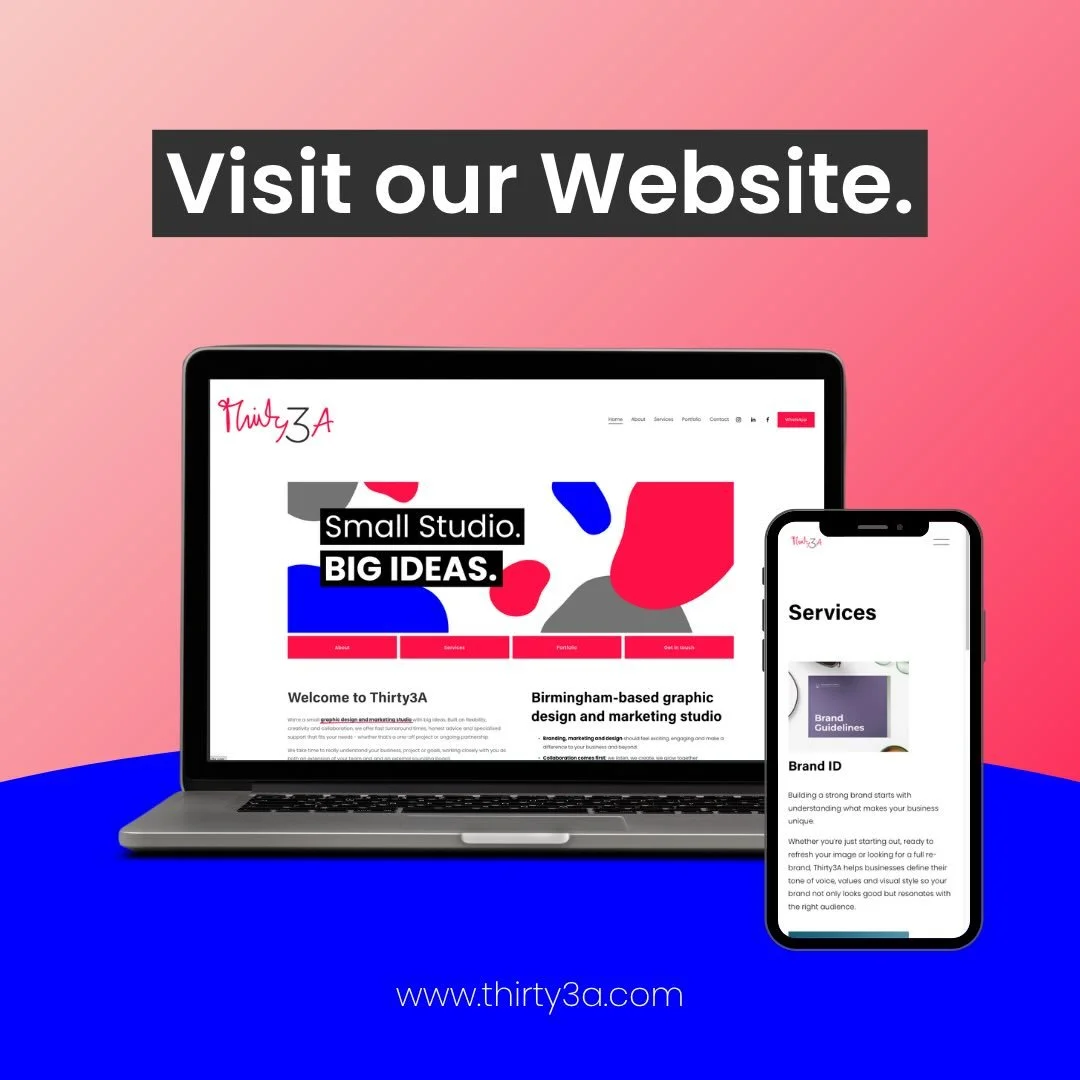 Looking for graphic design or marketing support without the cost of an in-house team? Then check out Thirty3A&rsquo;s website for information on the services I offer and lots of ways to get in touch. 

I can help with branding, graphic design, market