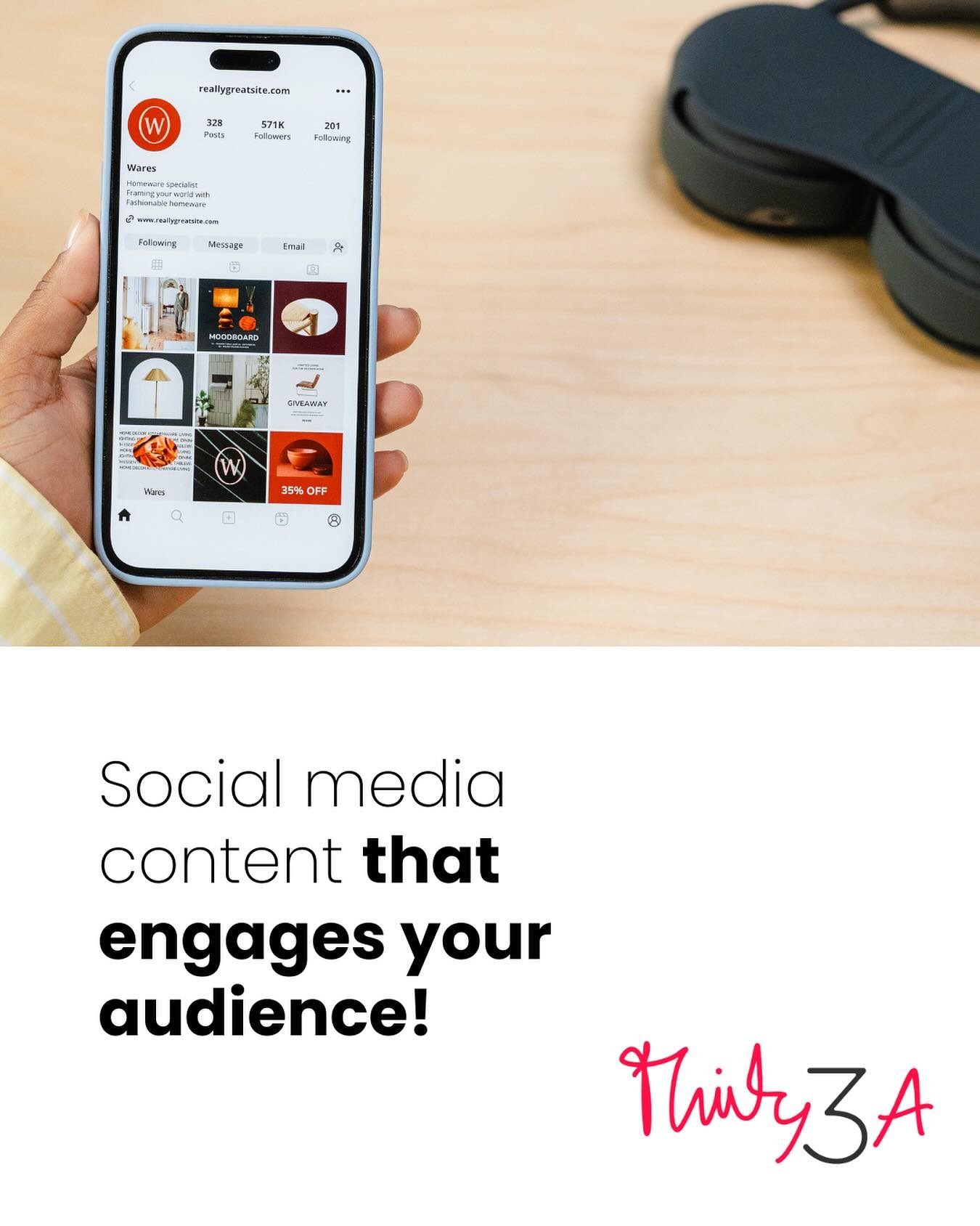 Looking for social media support? At Thirty3A, we work with you to develop social media content and a schedule that supports your brand strategy and helps boost engagement. 

Get in touch - email thirty3a@outlook.com or check out my website link in t