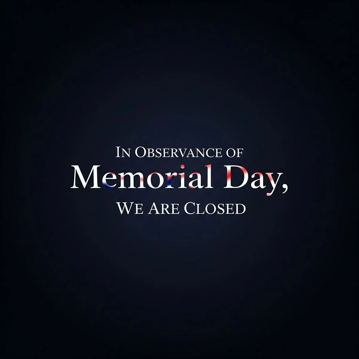 Closed today for Memorial Day ❤️ 
Taking time to honor the heroes who gave everything for our freedom. 
Wishing you a safe and meaningful day. We&rsquo;ll be back tomorrow! 

#MemorialDay #grateful