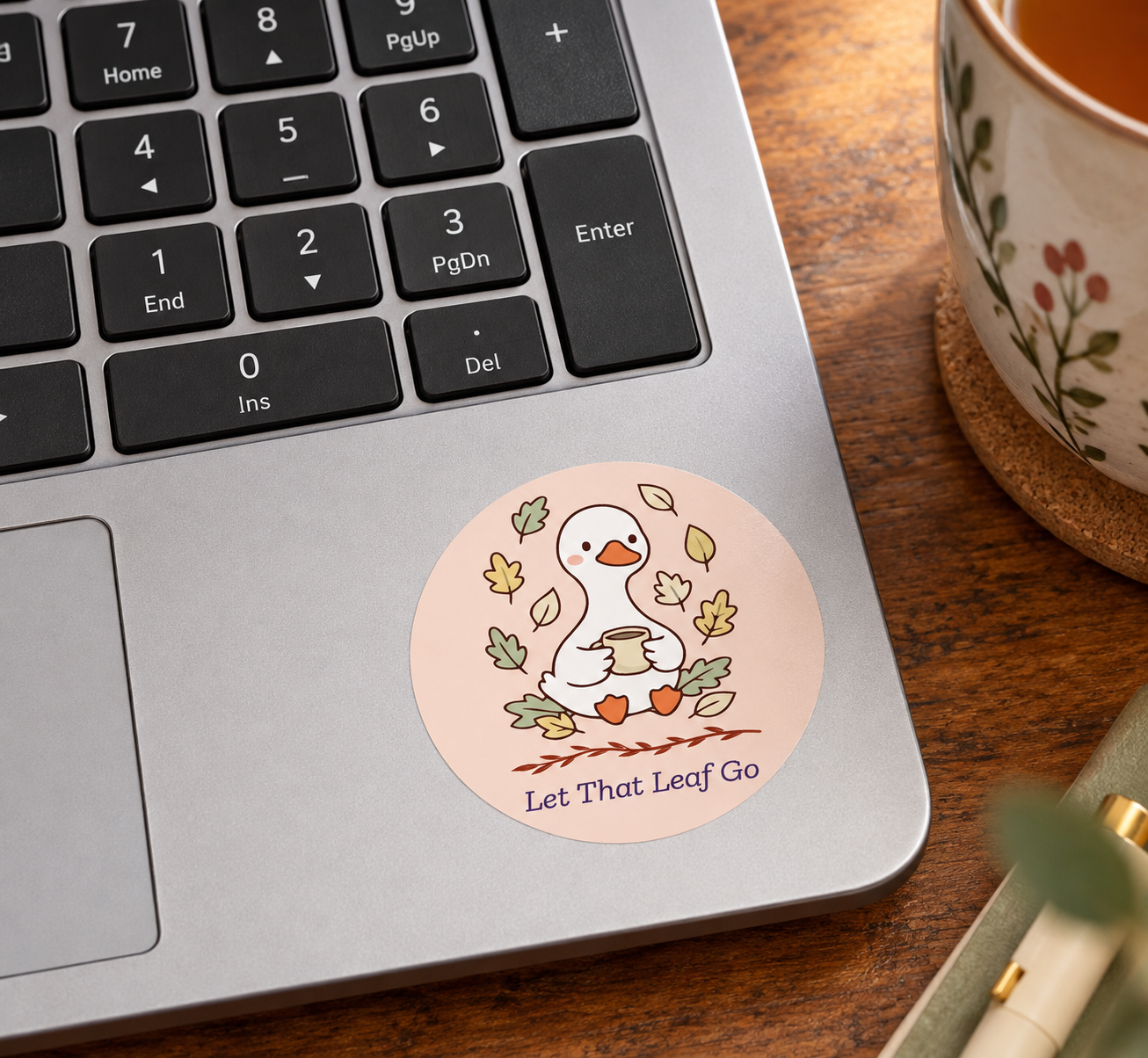 Autumn Duck Sticker on Silver Laptop-1.png