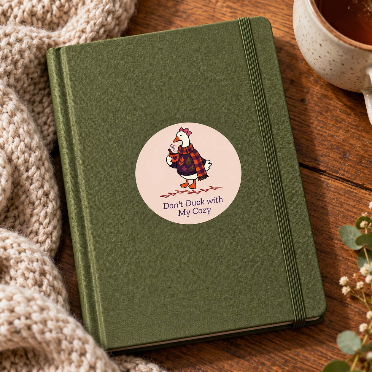Cozy Duck Sticker on Olive Journal.png