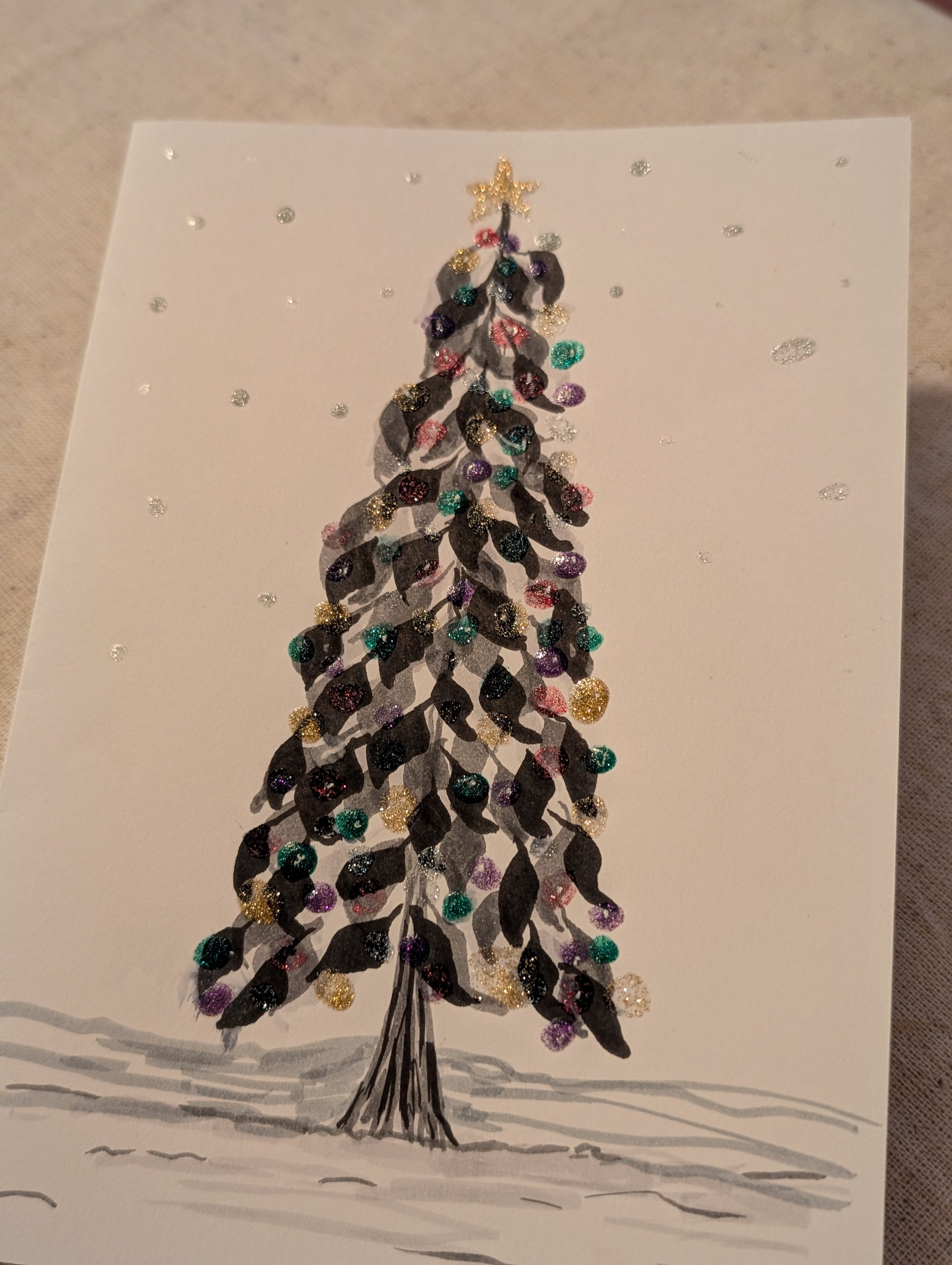 All is Bright Handcrafted Christmas Card