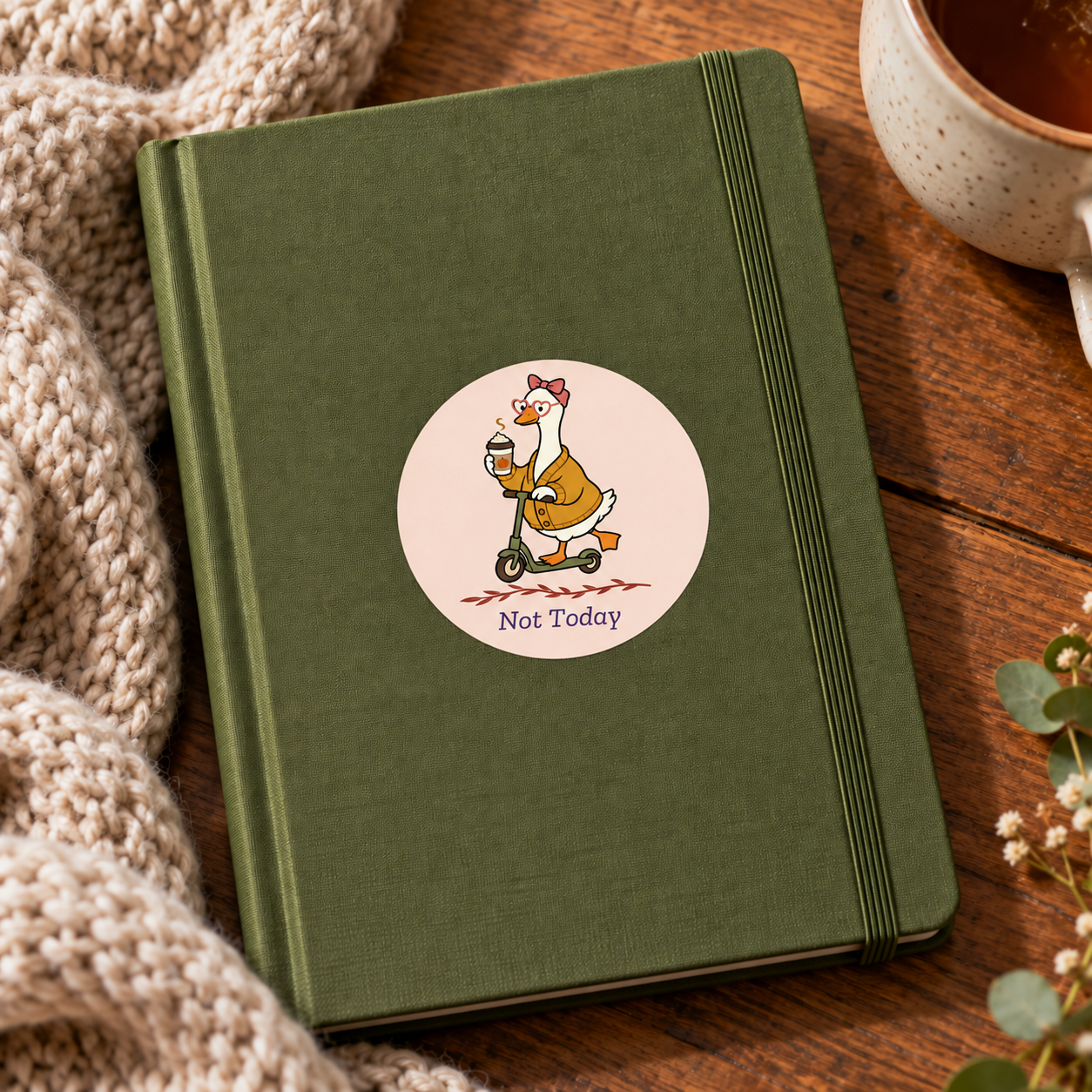 Not Today Duck Sticker on Journal.png
