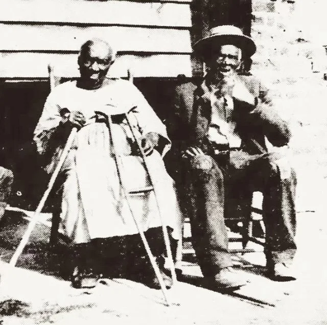 Martha Jane "Jennie" Haskins Patterson (c. 1842-1938) and her husband of 75 years Edward "Ned" Patterson (c.1835-1937).