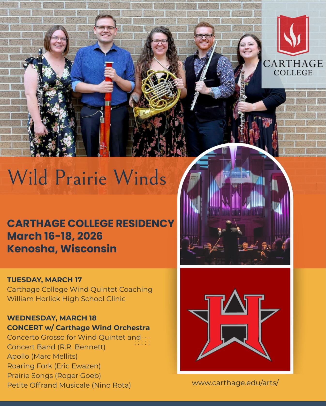 The Wild Prairie Winds are officially traveling to Kenosha for our upcoming residency with @carthagevpa!