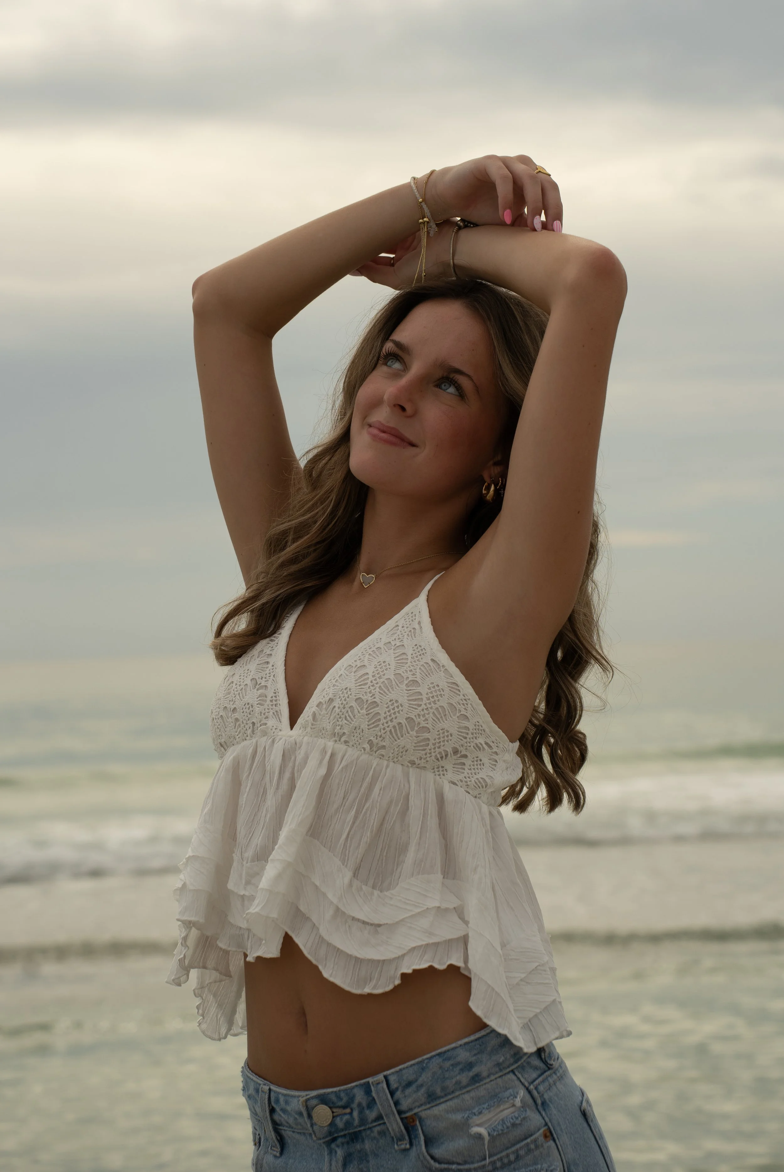 Beach senior portrait on Anna Maria Island in Southwest Florida