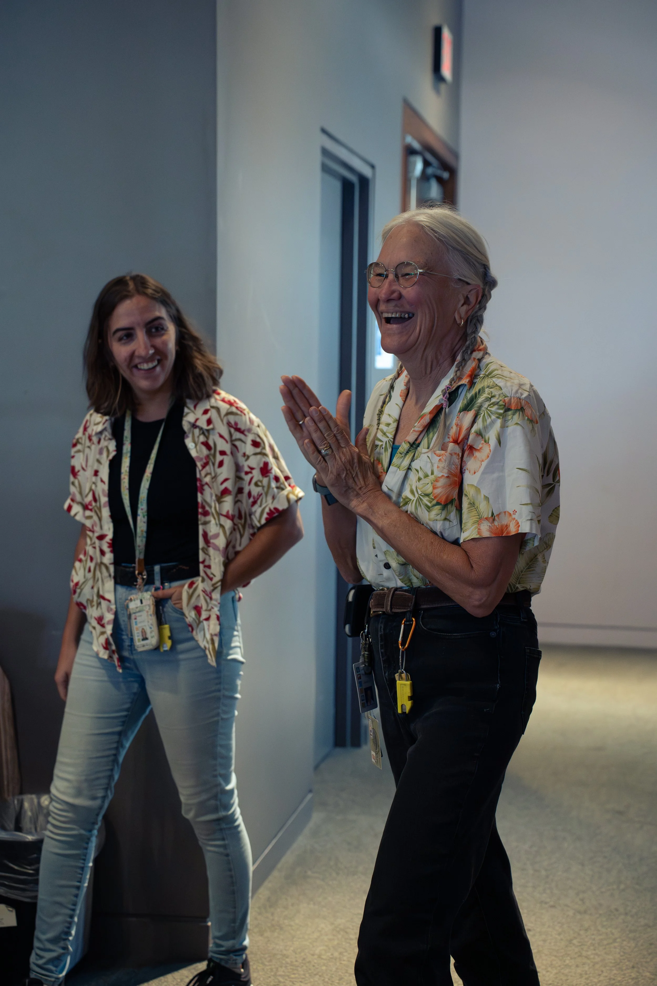Surprise reaction captured during a retirement party in Sarasota, Florida.