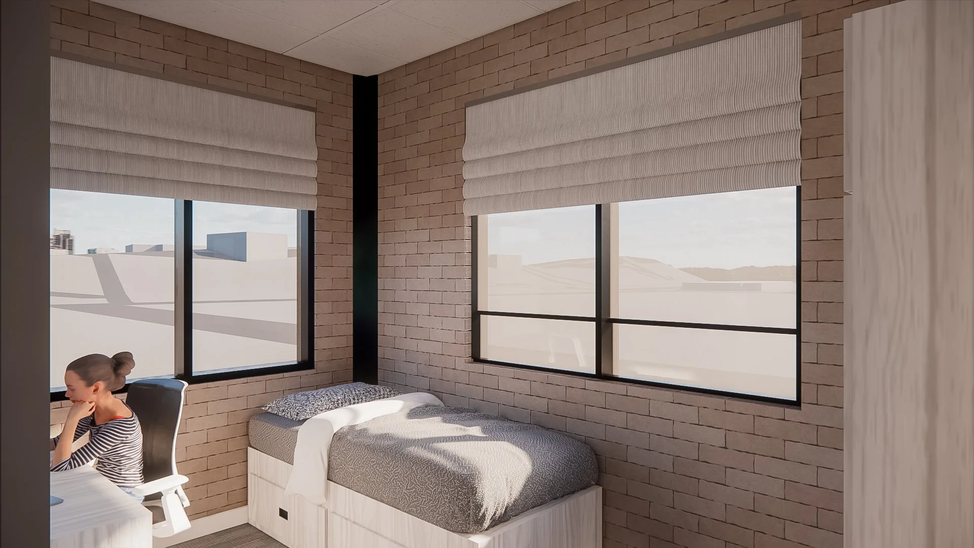 Dorm Room Rendering