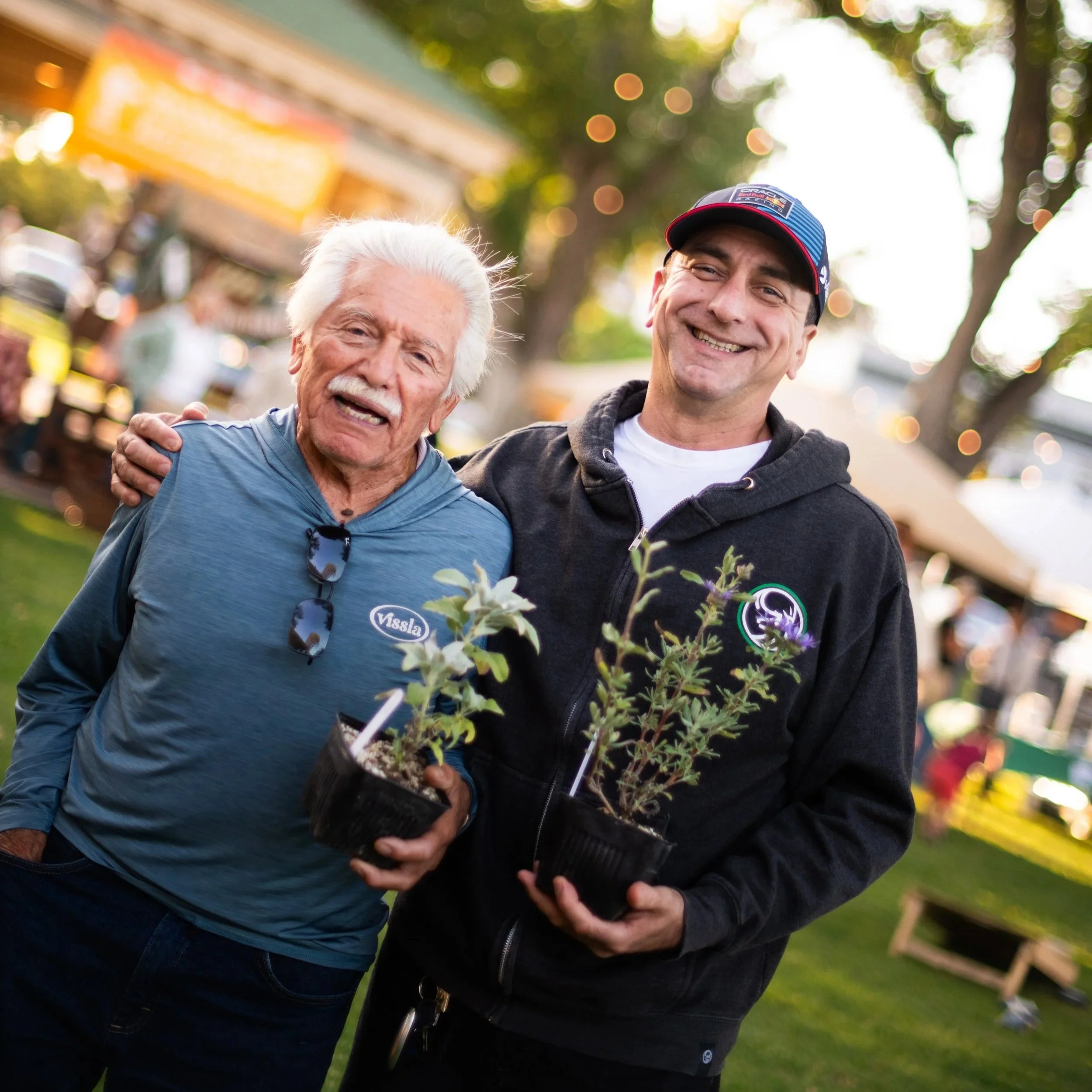 Shoppers with plants