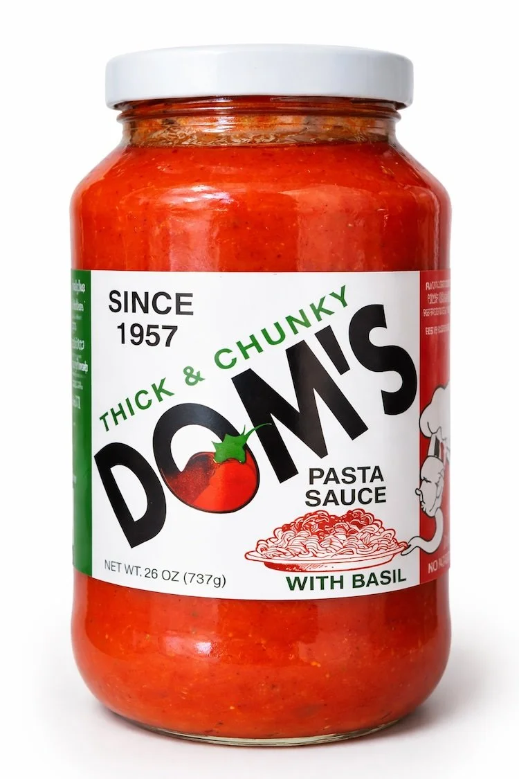 DOM'S Thick & Chunky With Basil Pasta Sauce - 4-PK