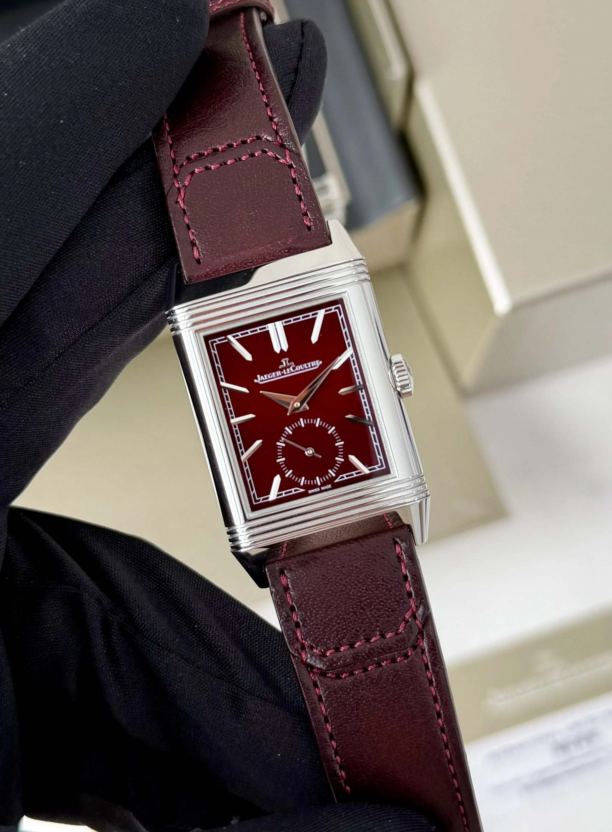 Jaeger-LeCoultre Reverso Tribute Q397846J Burgundy Red Monoface 2021 Complete