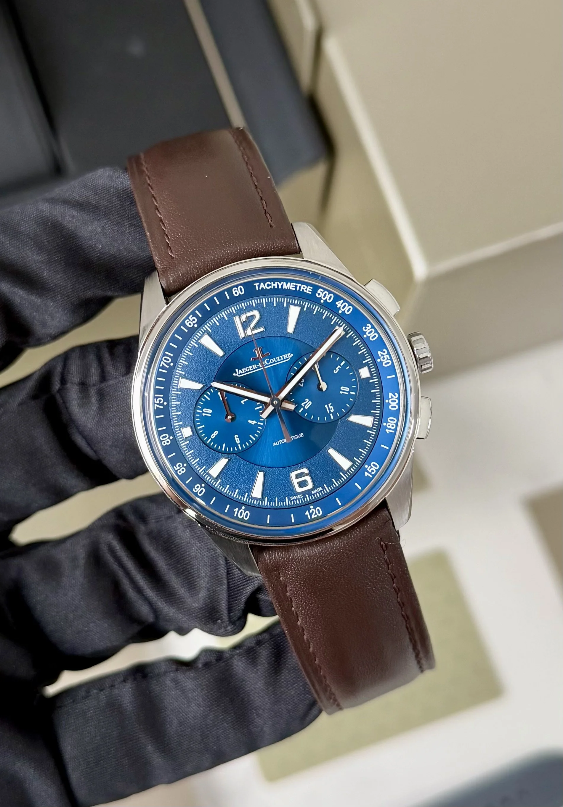 Jaeger-LeCoultre Polaris Chronograph Steel Blue Dial 42mm Q9028480 Full Set 2019