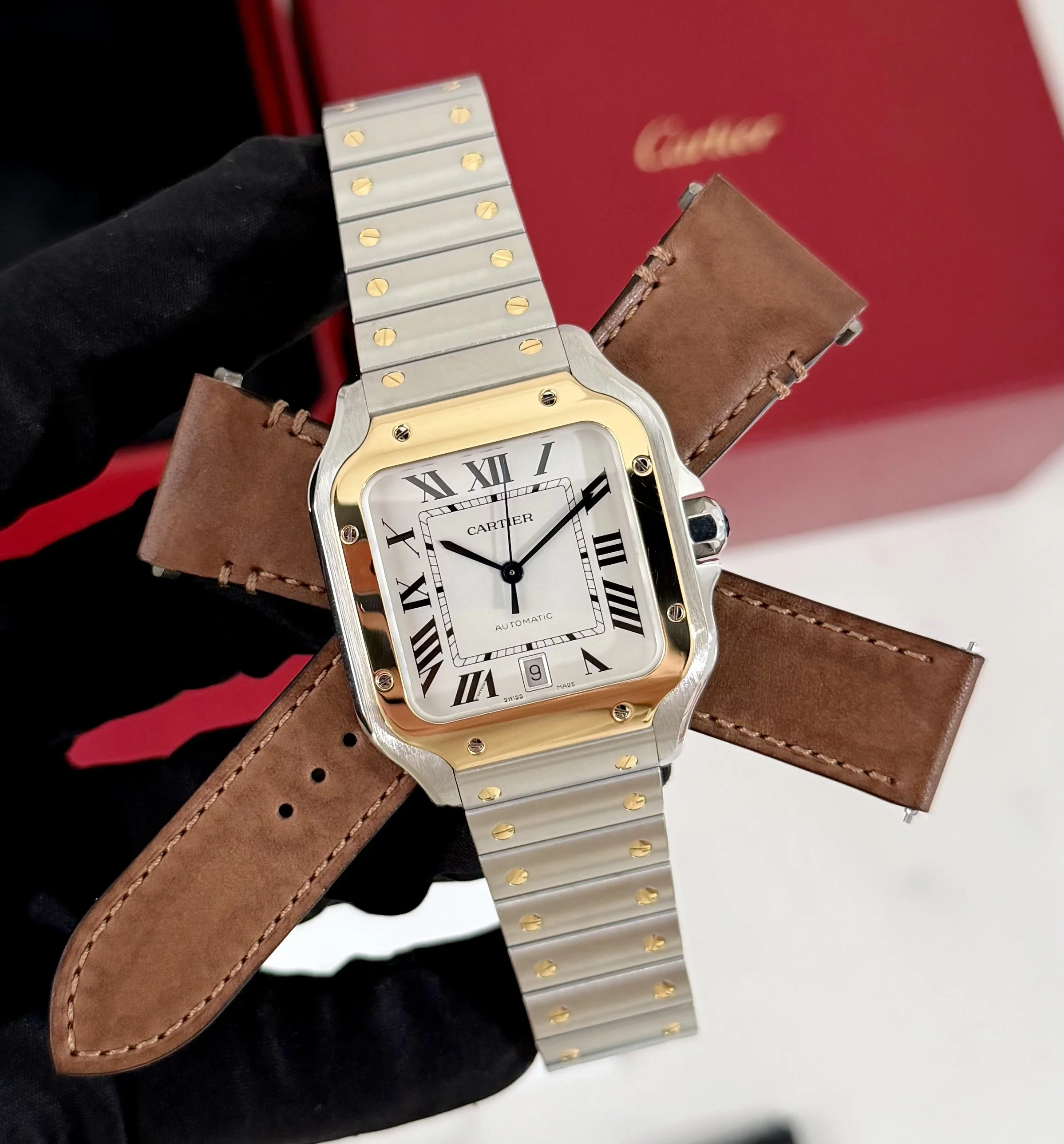 Cartier Santos de Cartier Large Yellow Gold Two Tone Full Set 2021 W2SA0009 40mm