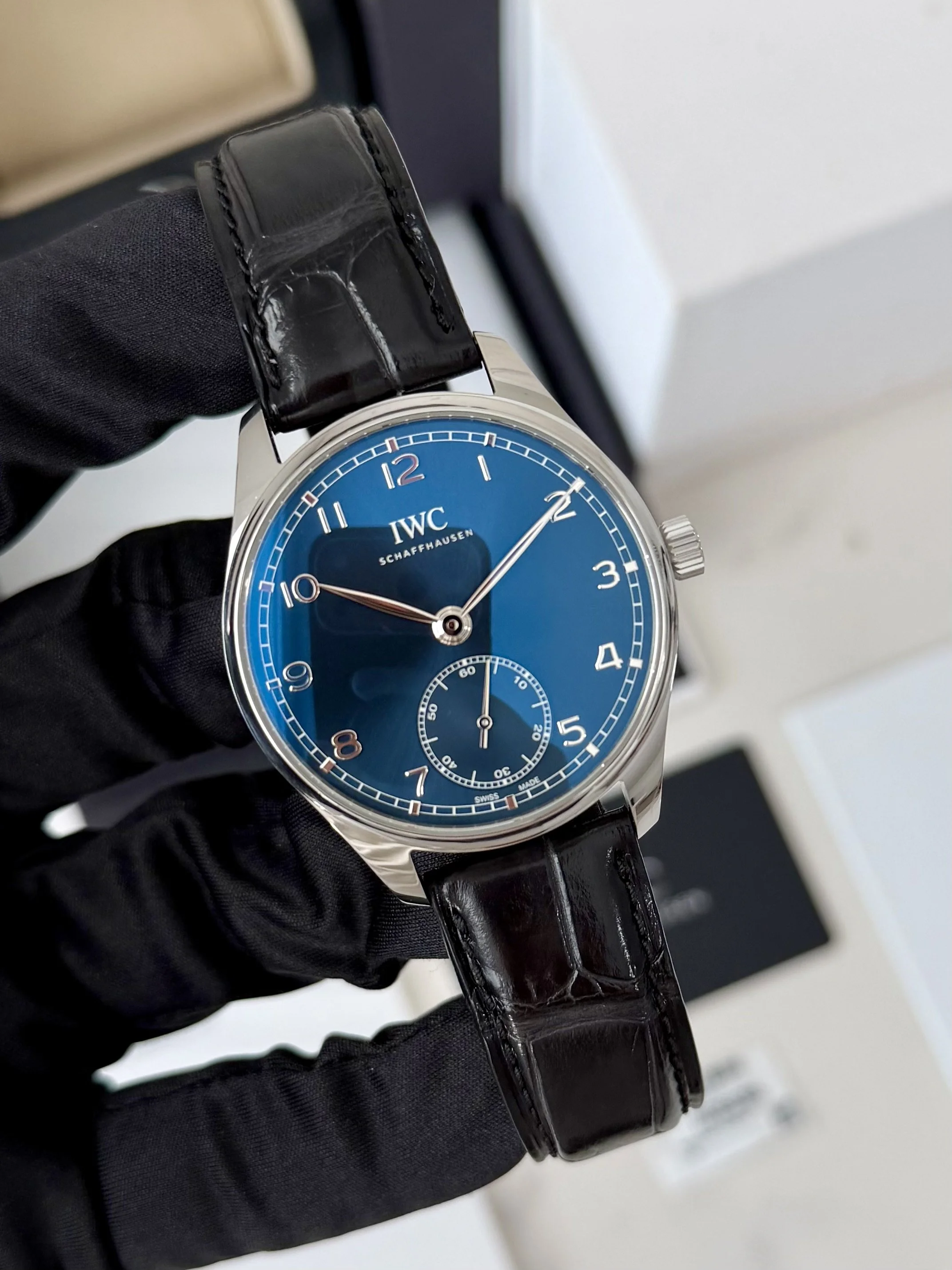 IWC Portugieser Automatic 40 Blue Dial Stainless Steel IW358305 Complete Set