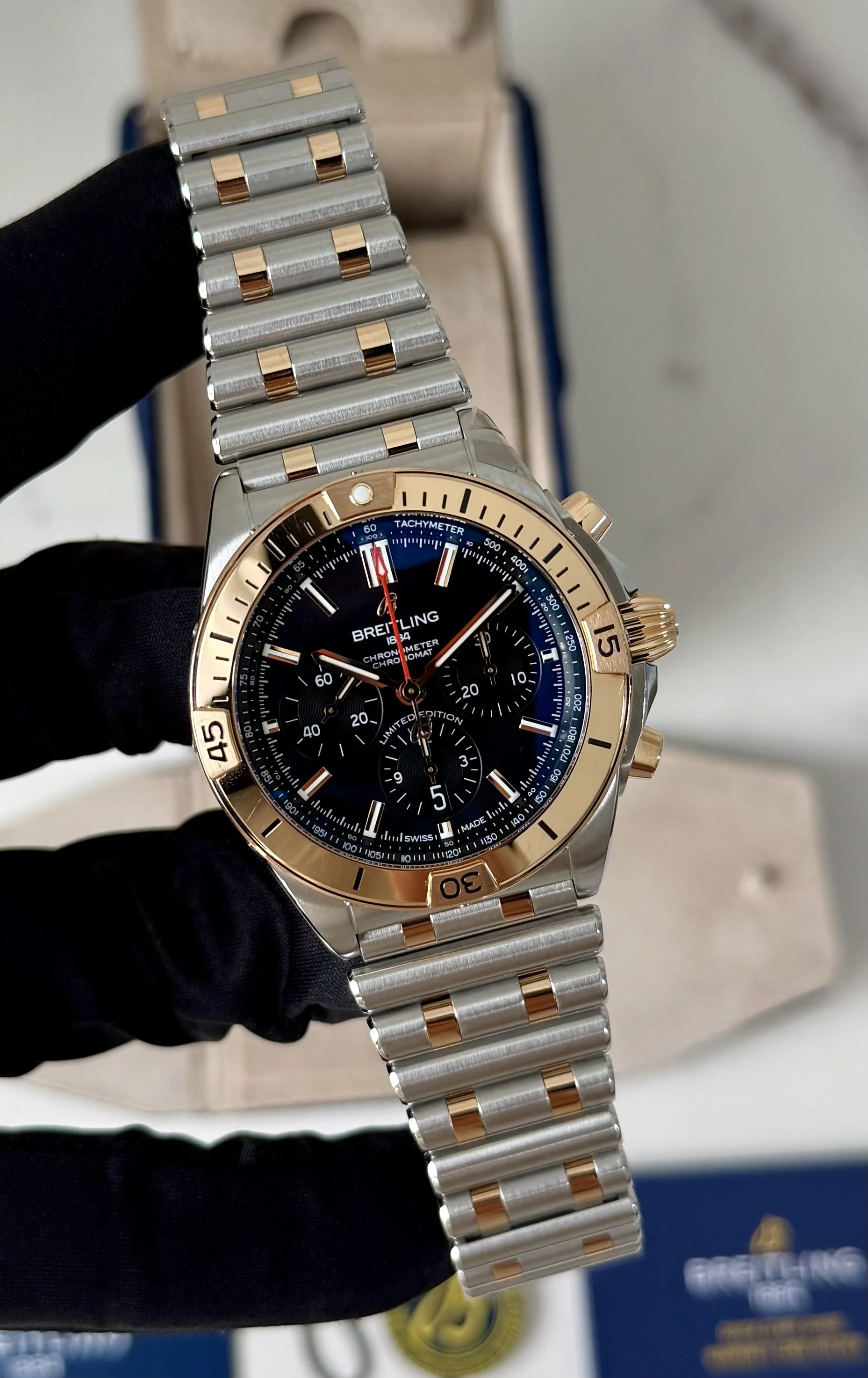 Breitling Chronomat B01 Black MOP Dial Limited To 200 Pieces 42mm UB01341A1B1U1