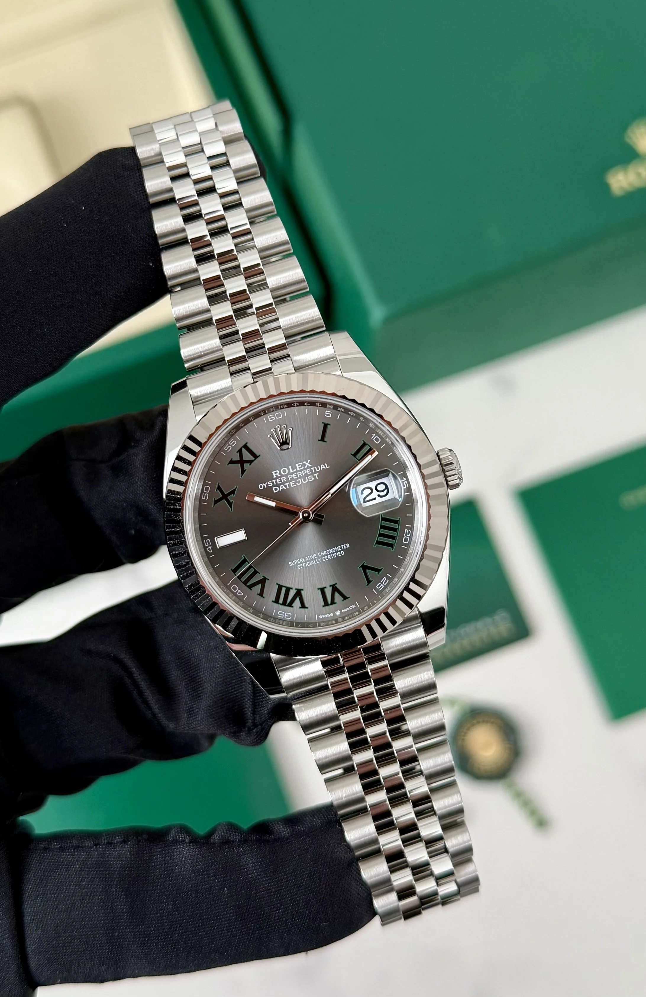 Rolex Datejust Wimbledon 41mm 126334 Jubilee Bracelet with Fluted Bezel 2025