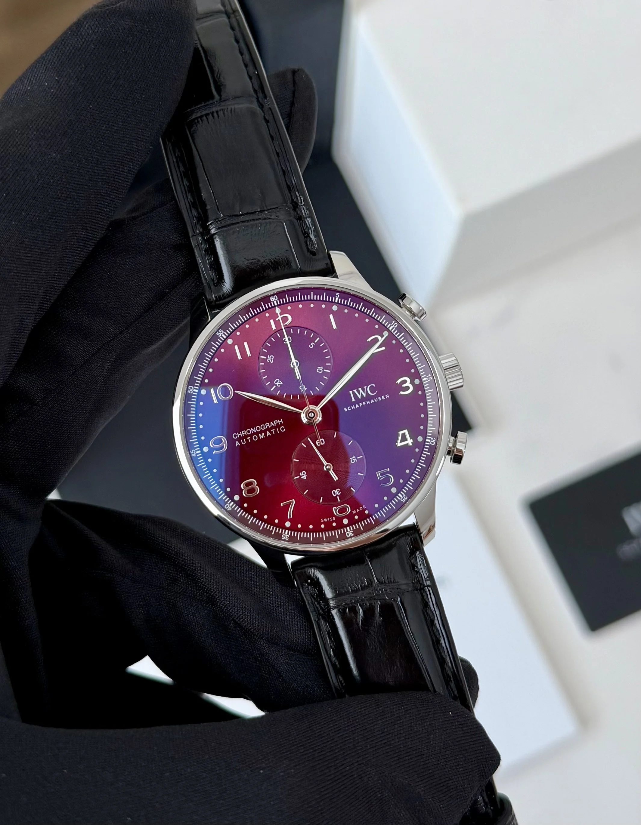 IWC Portugieser Chronograph Red Dial IW371616 Complete Set 2023 41mm