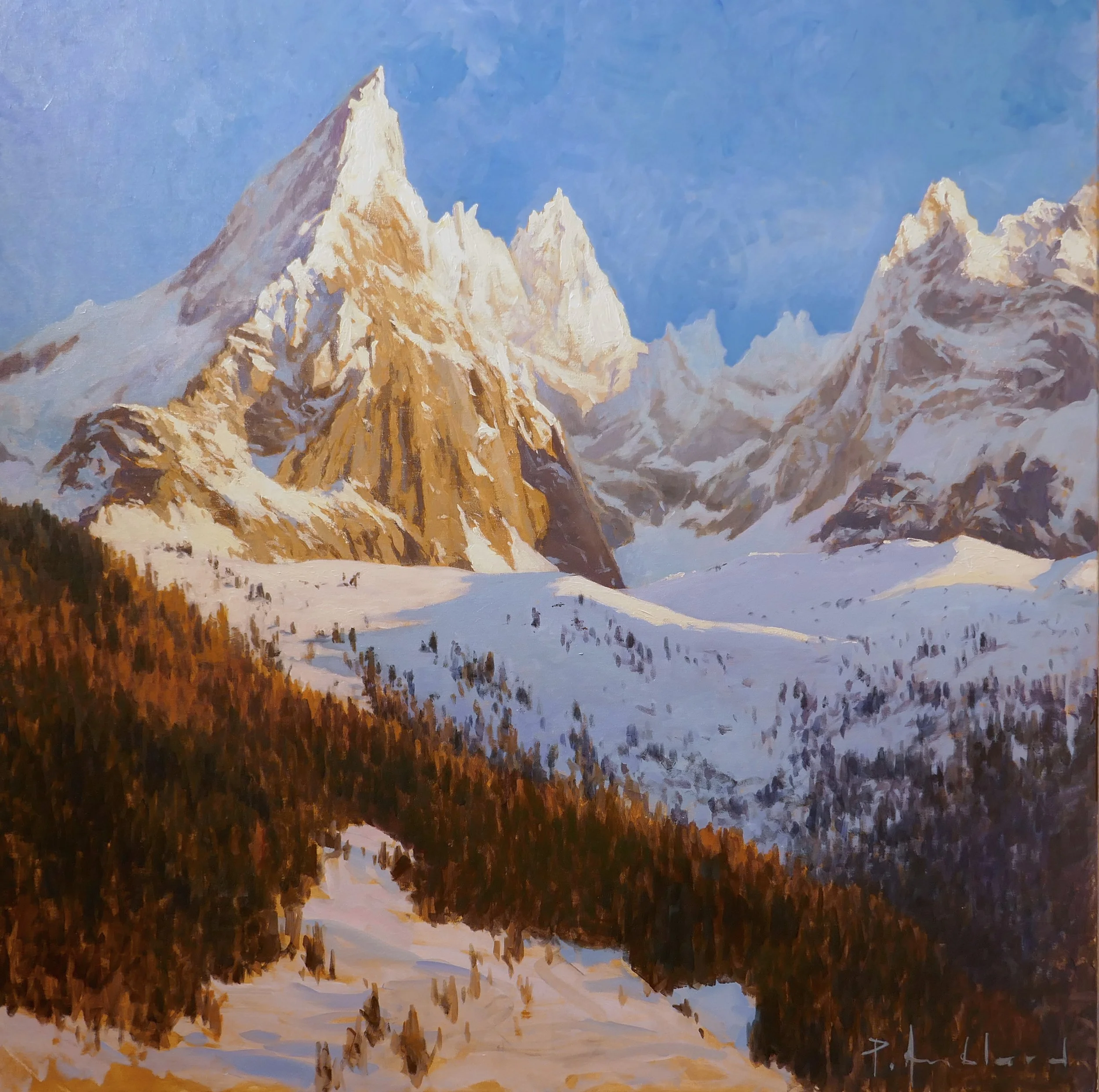 "Blaitière blanche". 50x50cm, oil on canvas