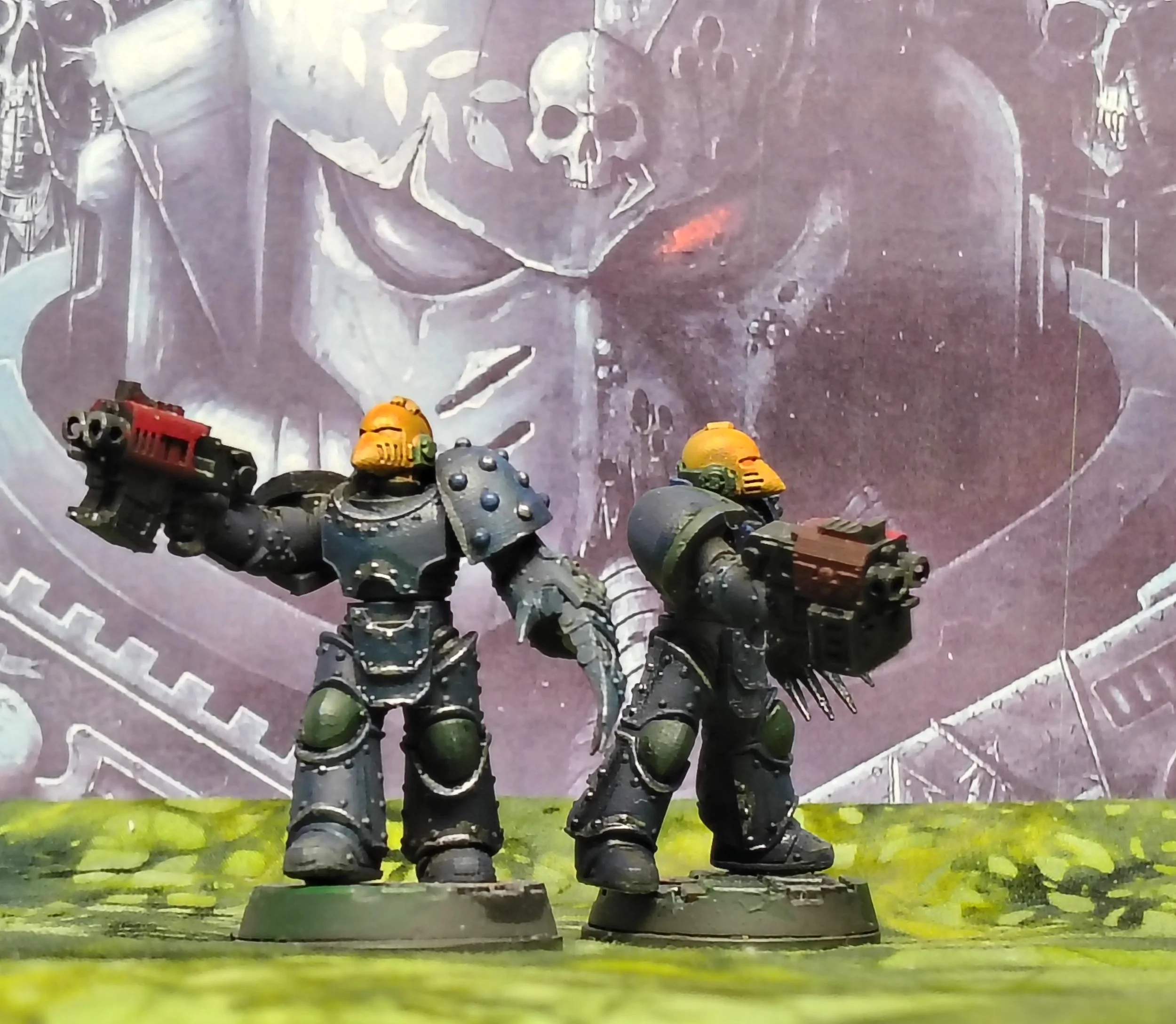 Last two guys of the first 5 man squad of my 30K Kit bash Space Marines.