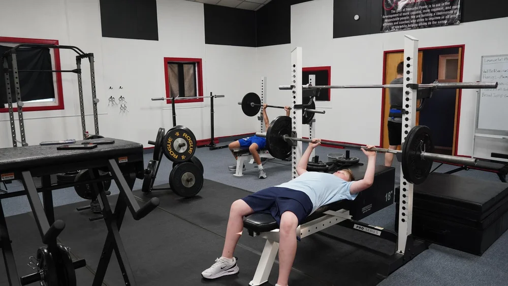 Young athletes training